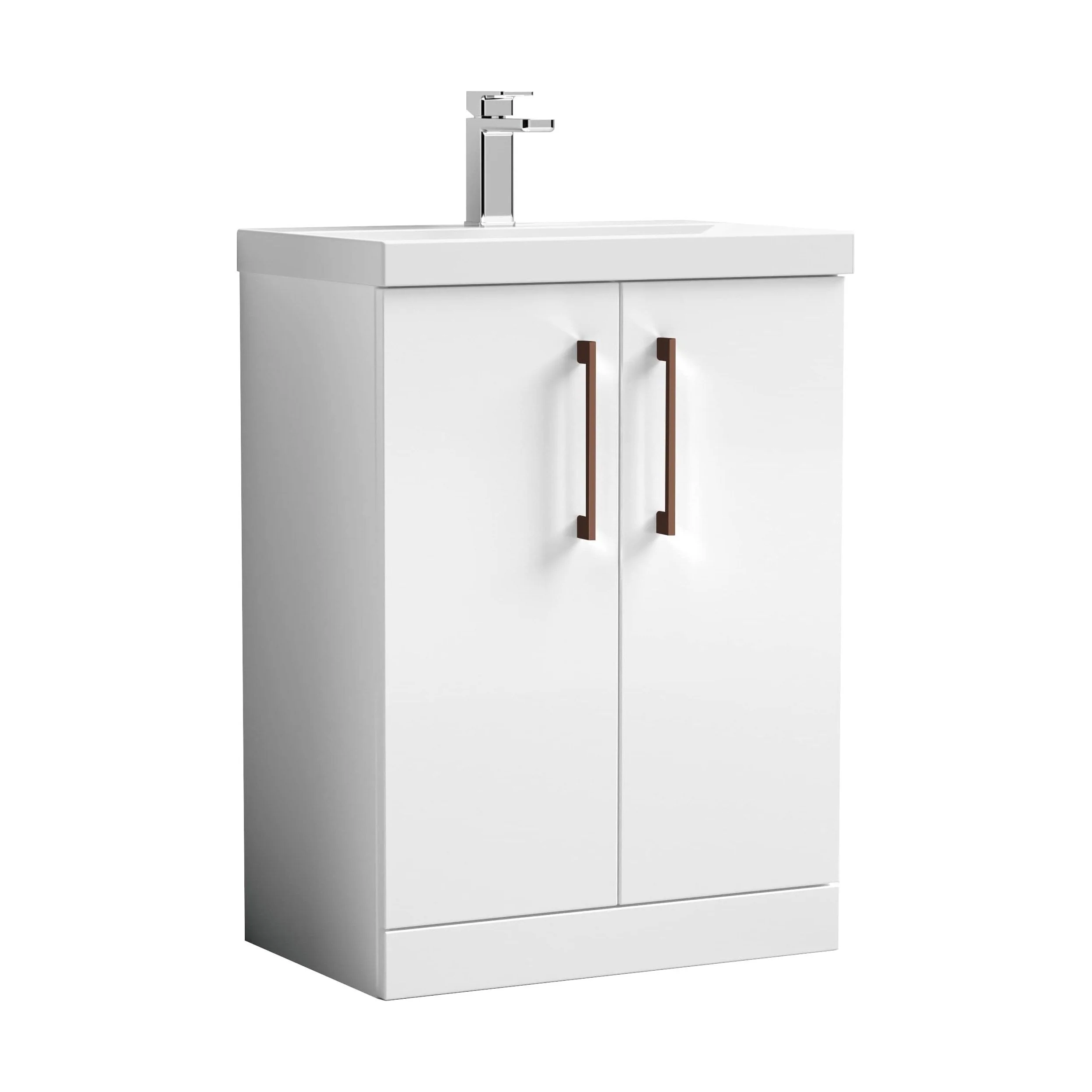 Floor Standing 2-Door Vanity & Mid-Edge Basin – Choice of Colour and Handle Finish - Image 8