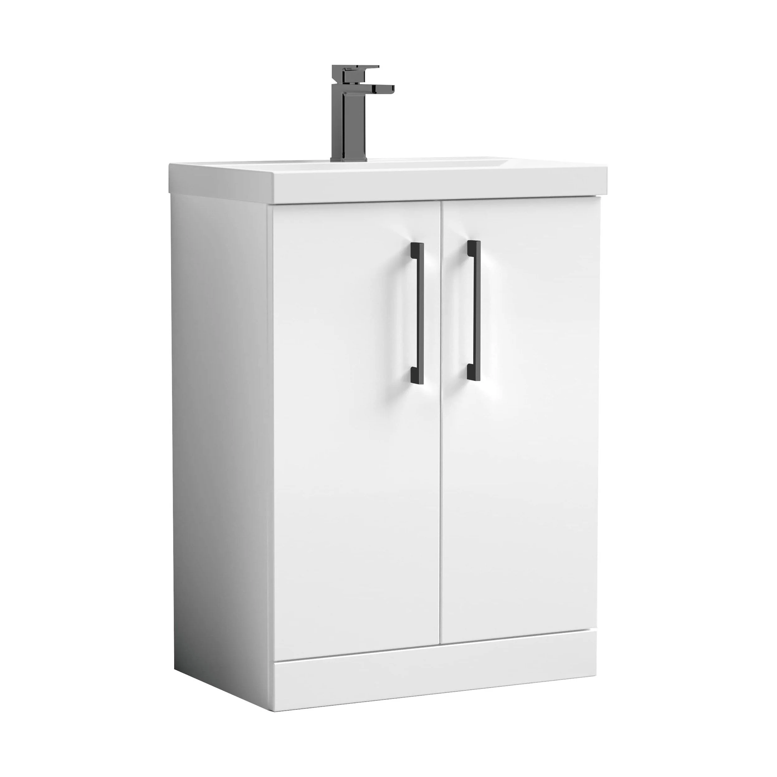 Floor Standing 2-Door Vanity & Mid-Edge Basin – Choice of Colour and Handle Finish - Image 9