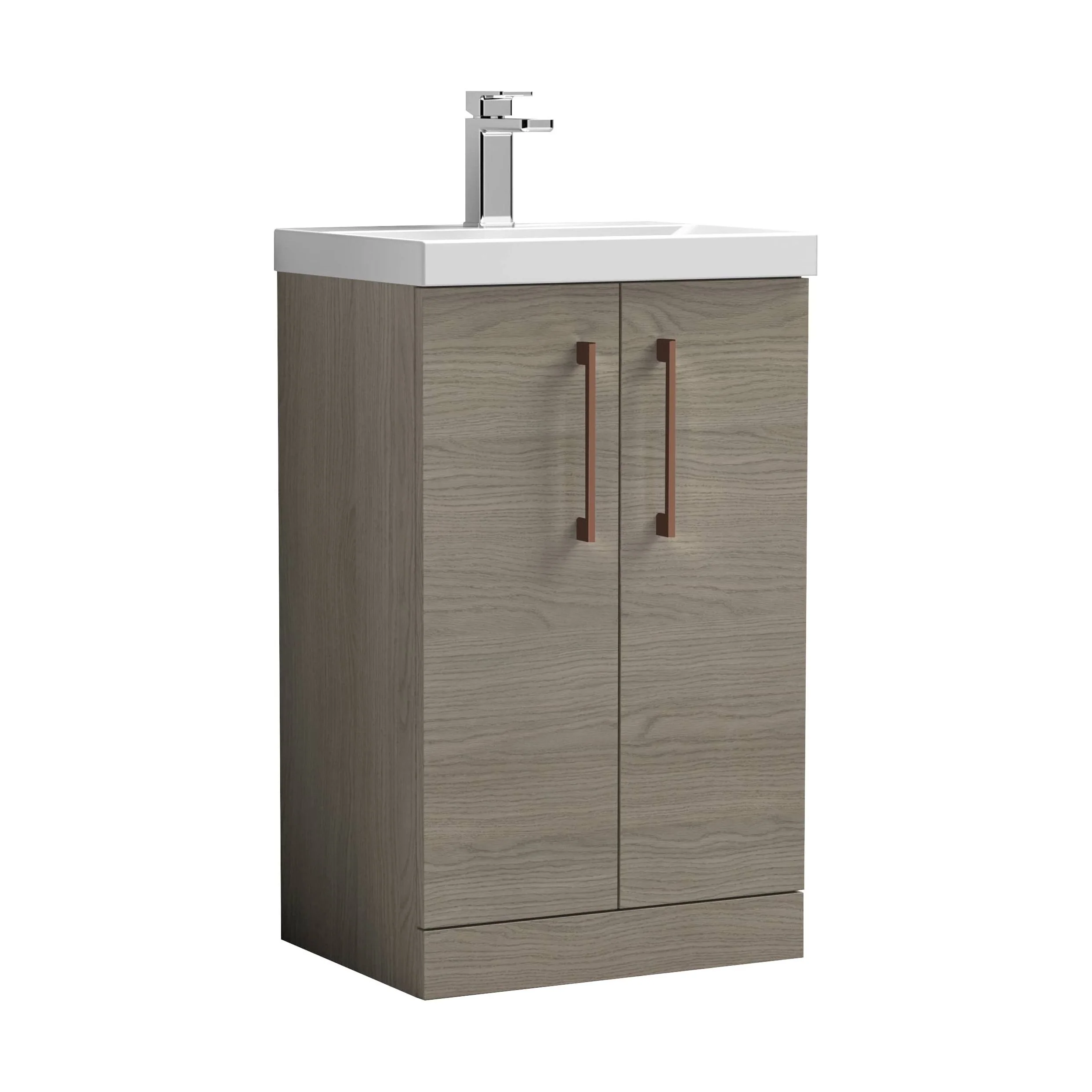 Floor Standing 2-Door Vanity & Mid-Edge Basin – Choice of Colour and Handle Finish - Image 90