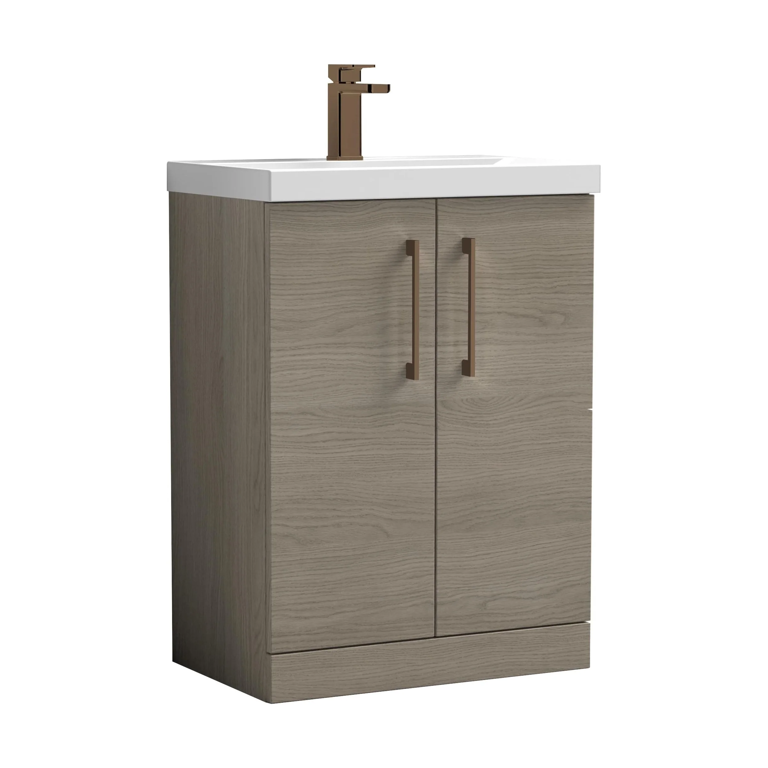 Floor Standing 2-Door Vanity & Mid-Edge Basin – Choice of Colour and Handle Finish - Image 97
