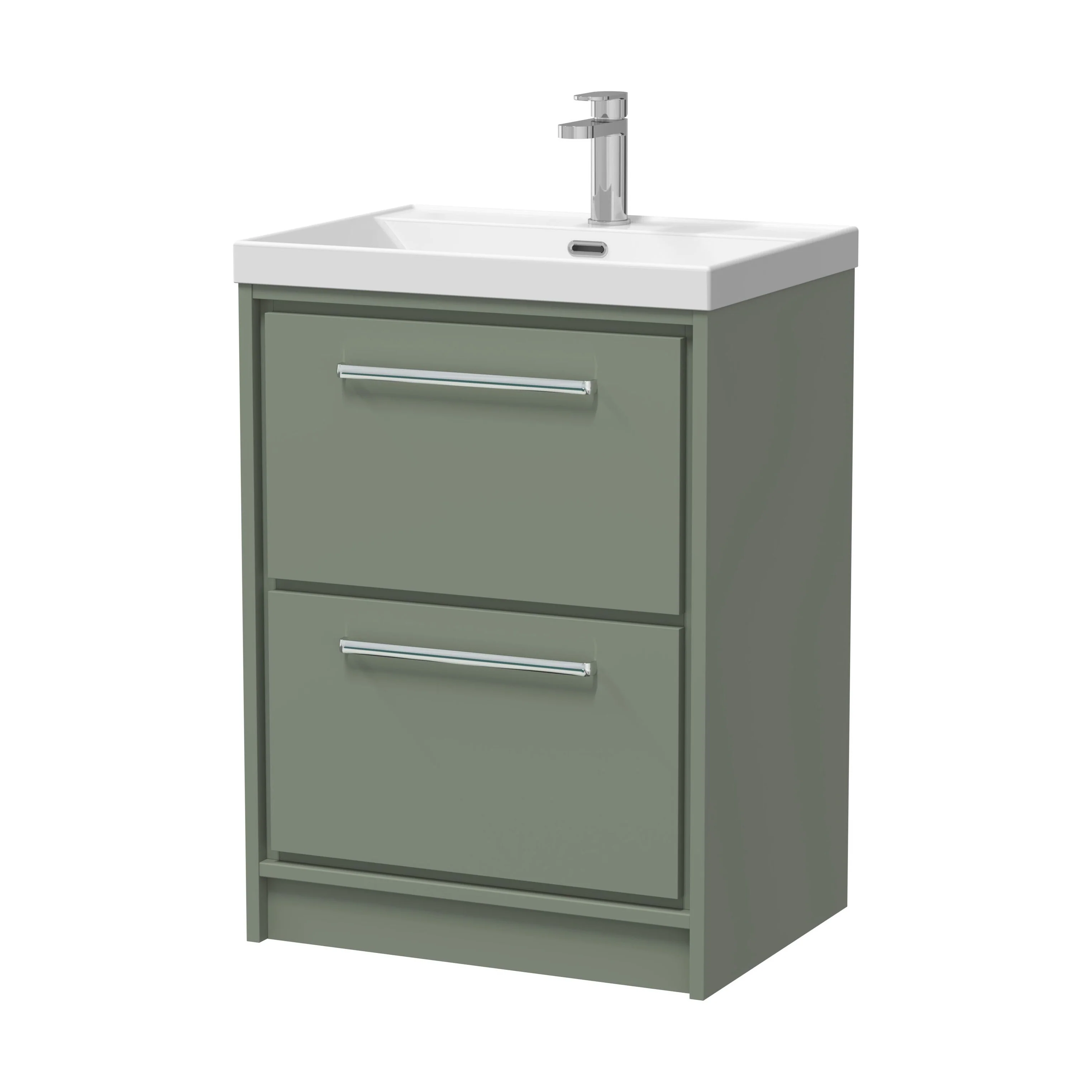 Contemporary Floor Standing 2 Drawer Vanity Unit - Choice of Colour, Basin Type and Size - Image 11