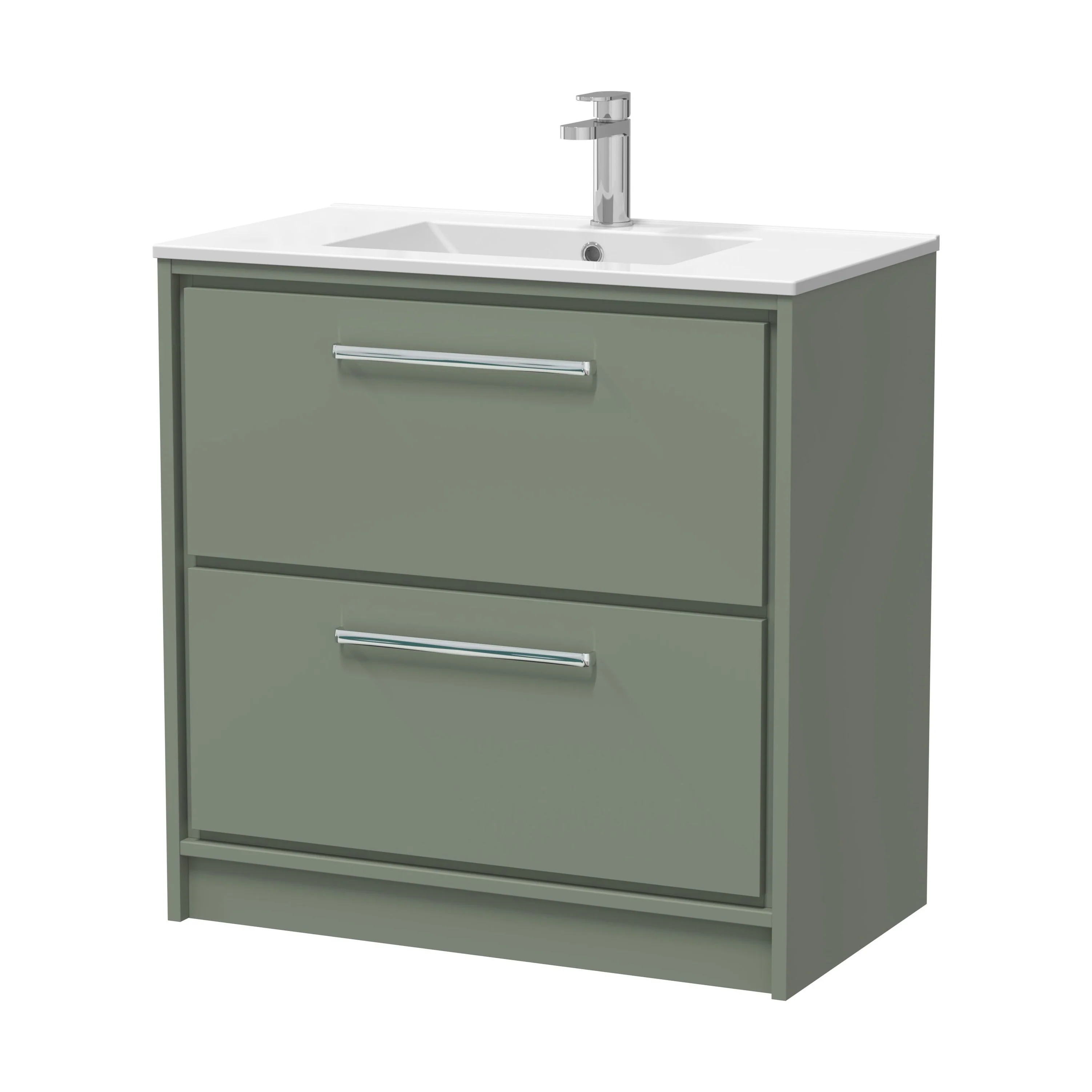 Contemporary Floor Standing 2 Drawer Vanity Unit - Choice of Colour, Basin Type and Size - Image 13
