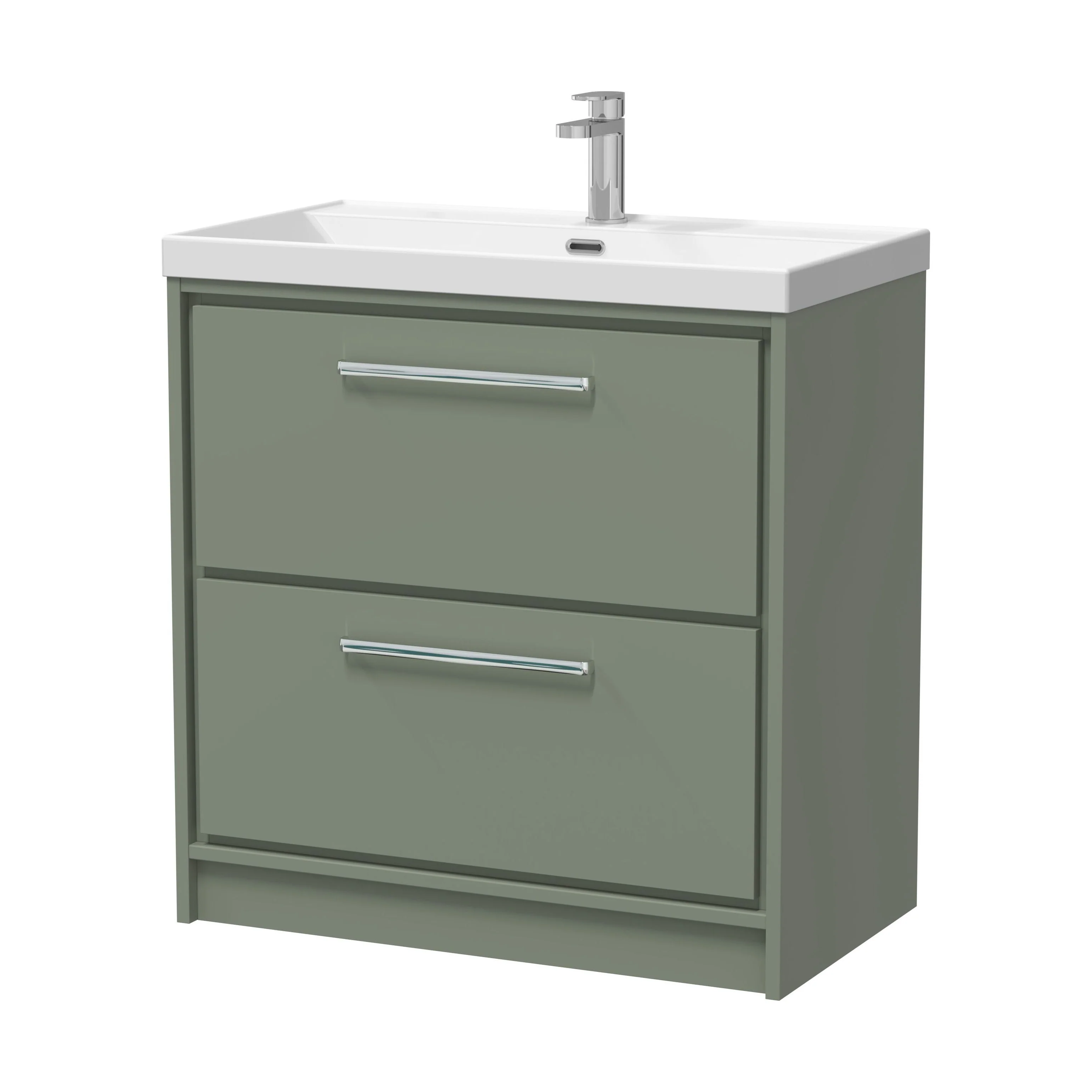 Contemporary Floor Standing 2 Drawer Vanity Unit - Choice of Colour, Basin Type and Size - Image 15