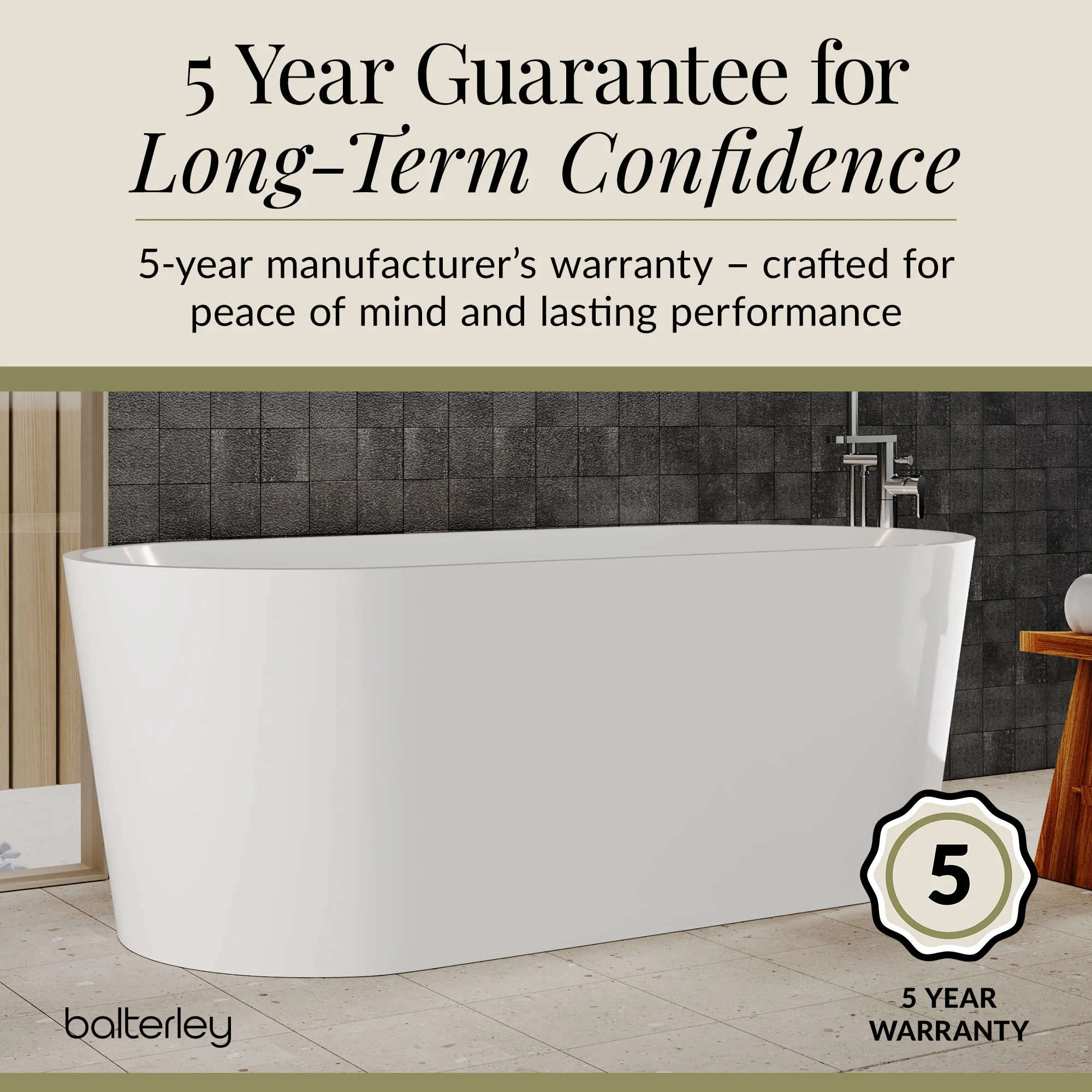 Freestanding Oval Bath by Balterley - Stunning Contemporary Bath available in a range of Sizes - Image 17