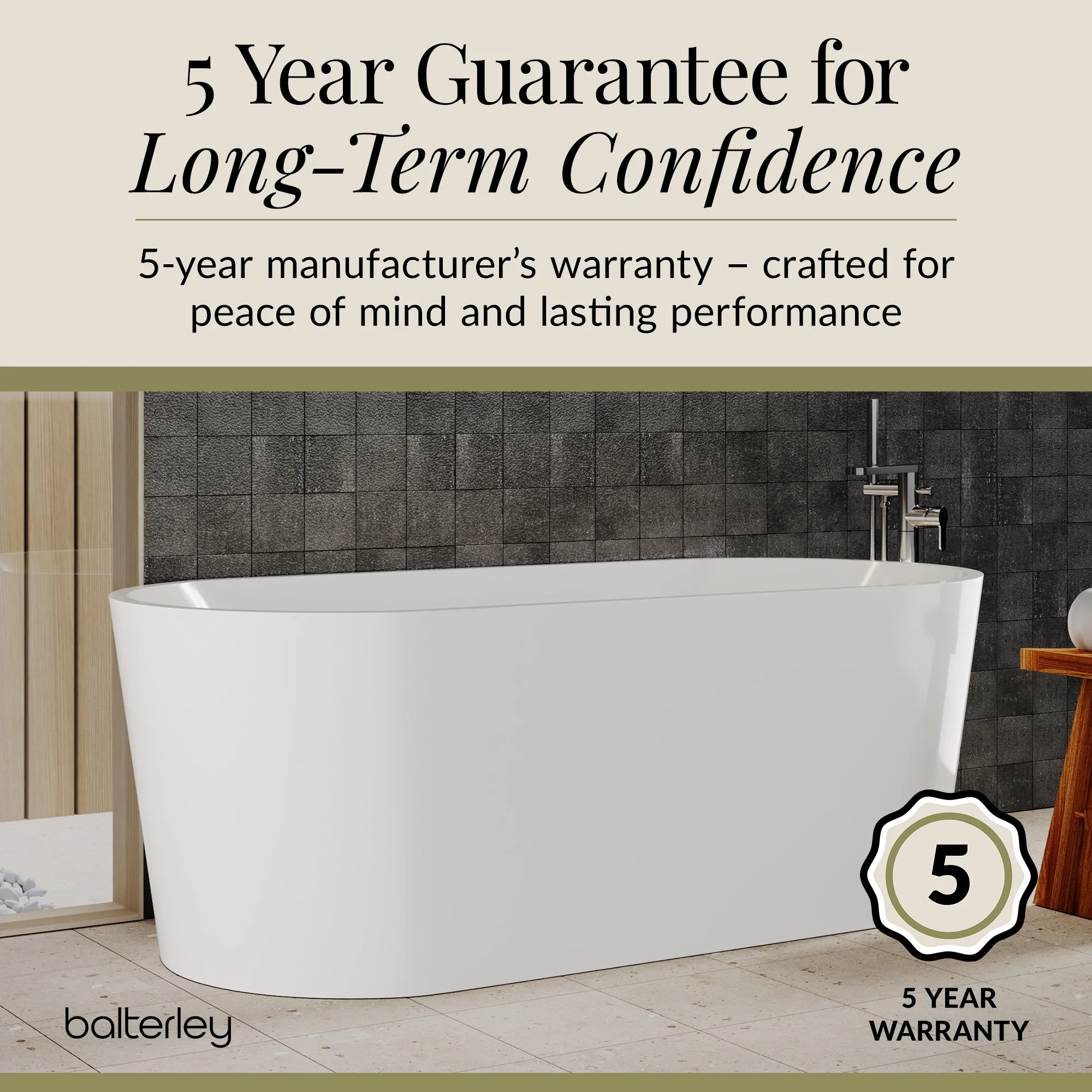 Freestanding Oval Bath by Balterley - Stunning Contemporary Bath available in a range of Sizes - Image 21