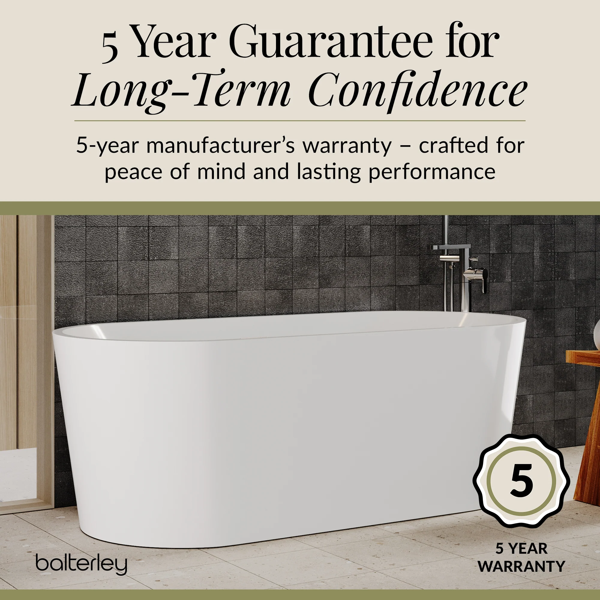 Freestanding Oval Bath by Balterley - Stunning Contemporary Bath available in a range of Sizes - Image 29