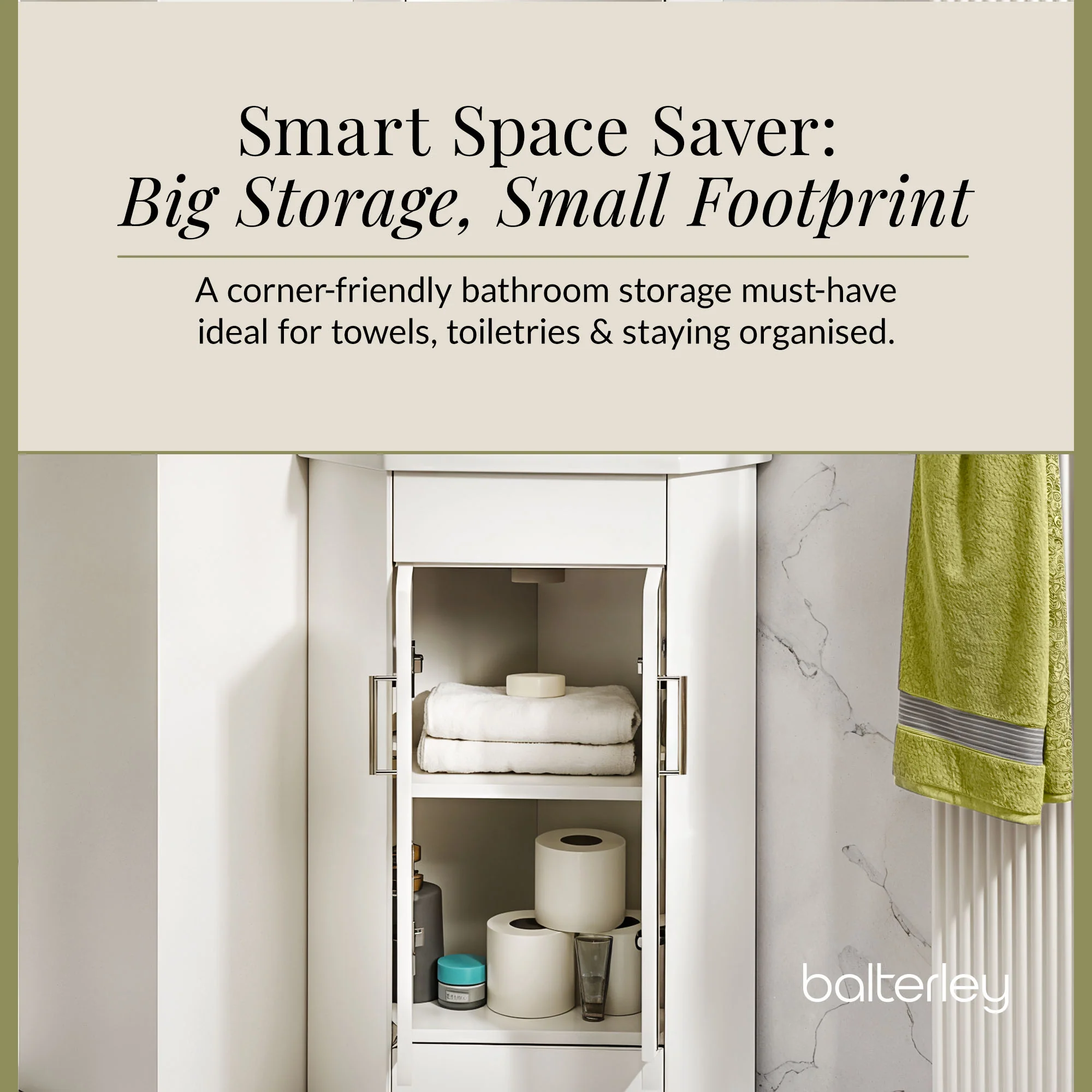 Gloss White Corner Bathroom Cloakroom Vanity Basin Unit - 1 or 2 Door Option - Image 9