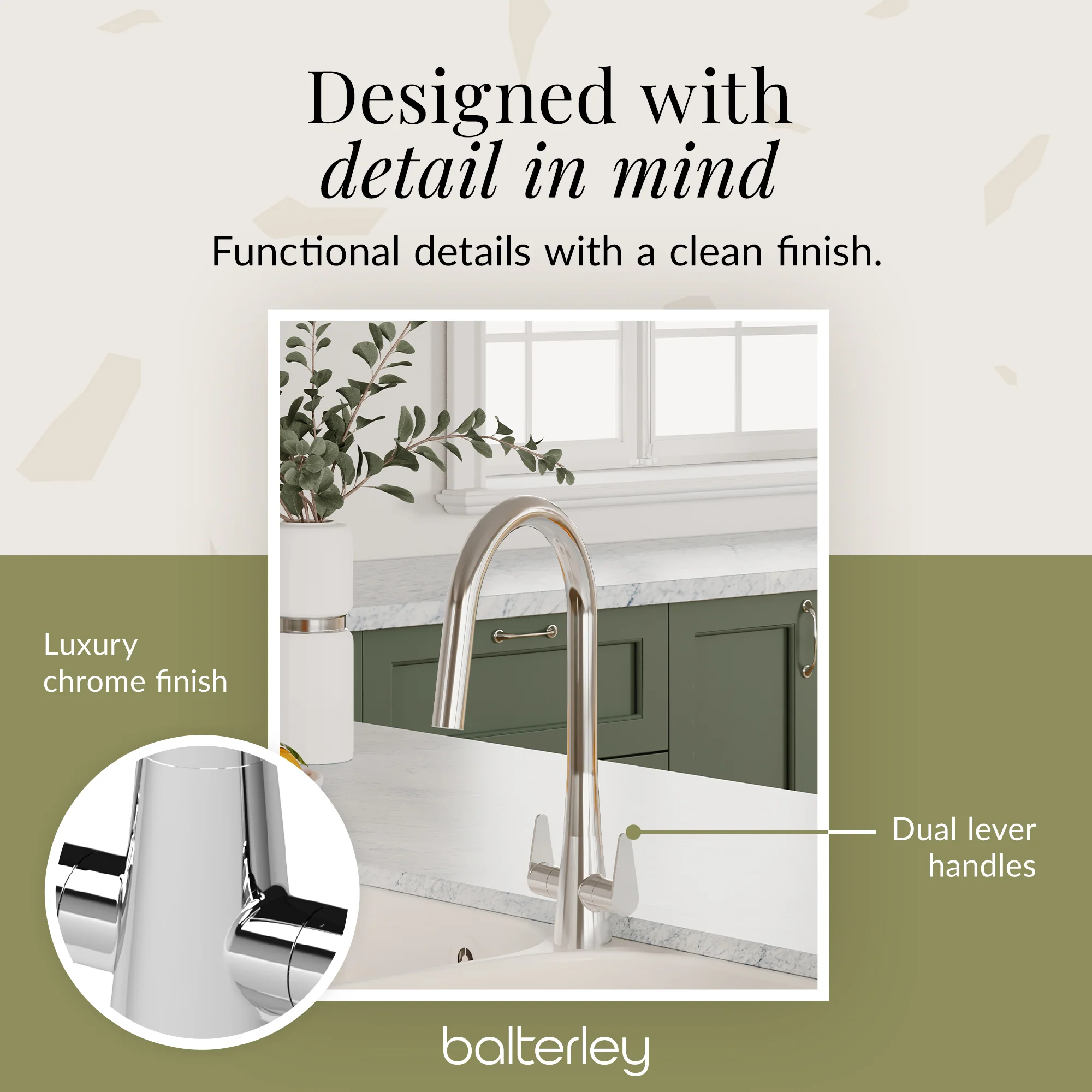 Contemporary Kitchen Mono Sink Mixer Tap – Choice of Finishes & Handle Styles - Image 35