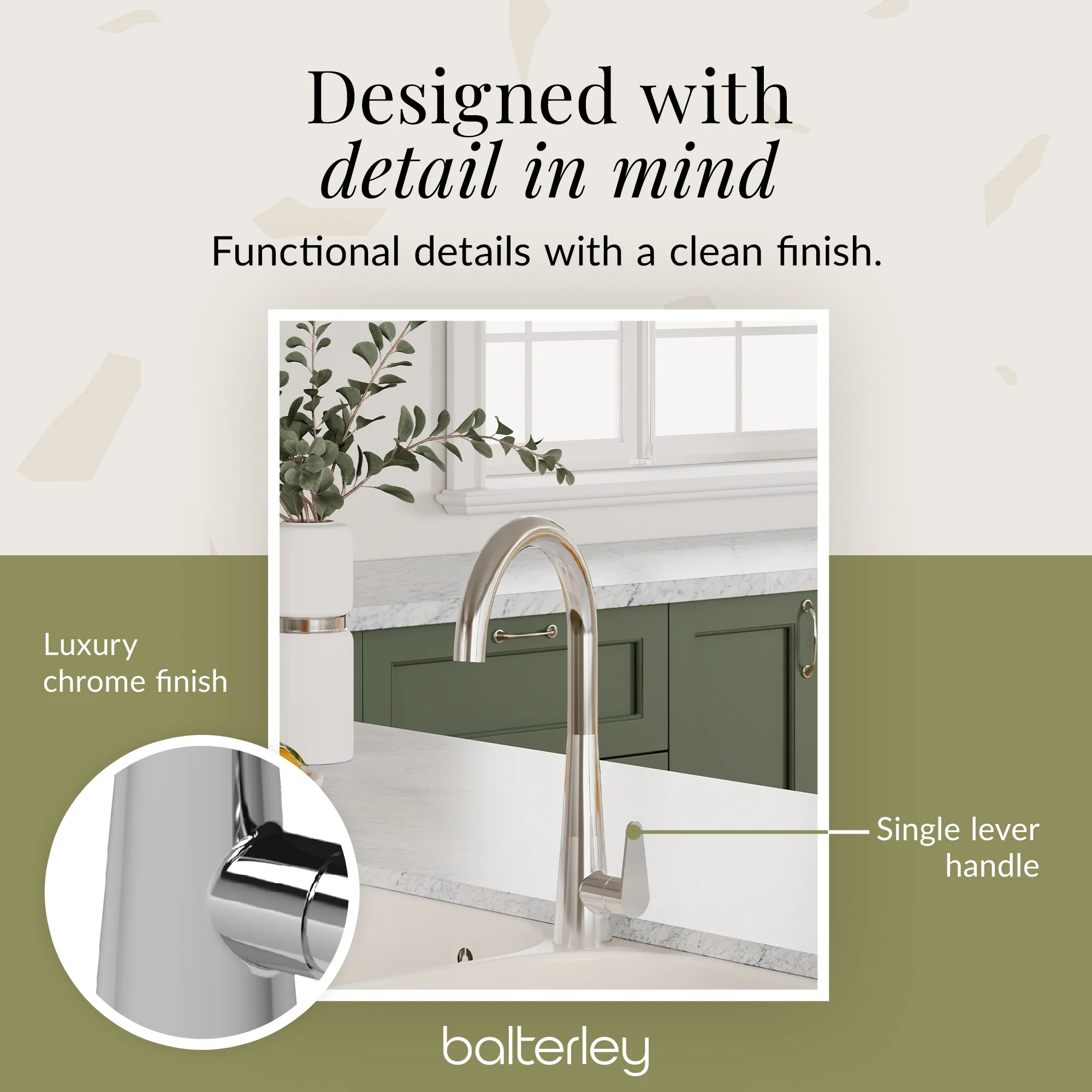 Contemporary Kitchen Mono Sink Mixer Tap – Choice of Finishes & Handle Styles - Image 45