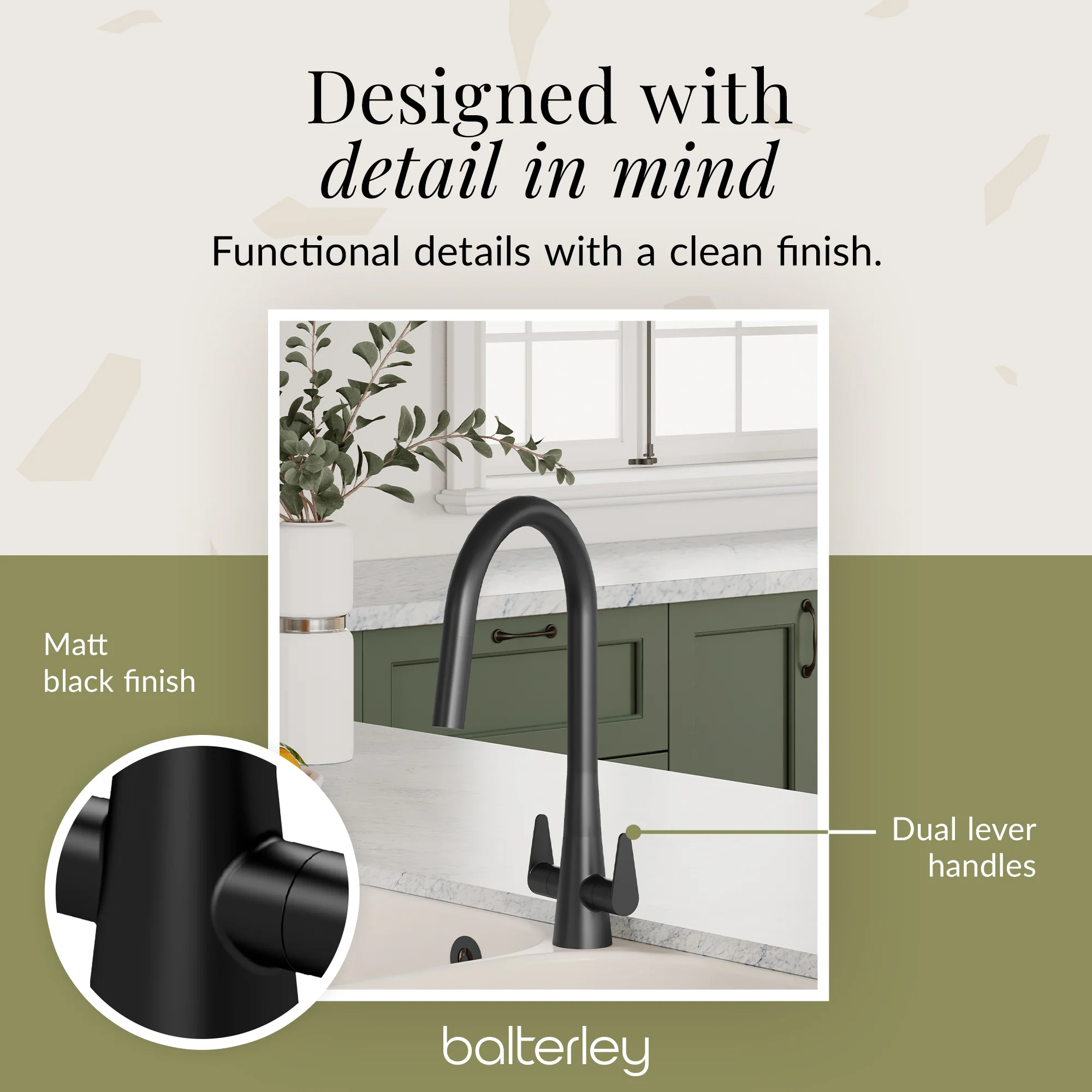Contemporary Kitchen Mono Sink Mixer Tap – Choice of Finishes & Handle Styles - Image 50