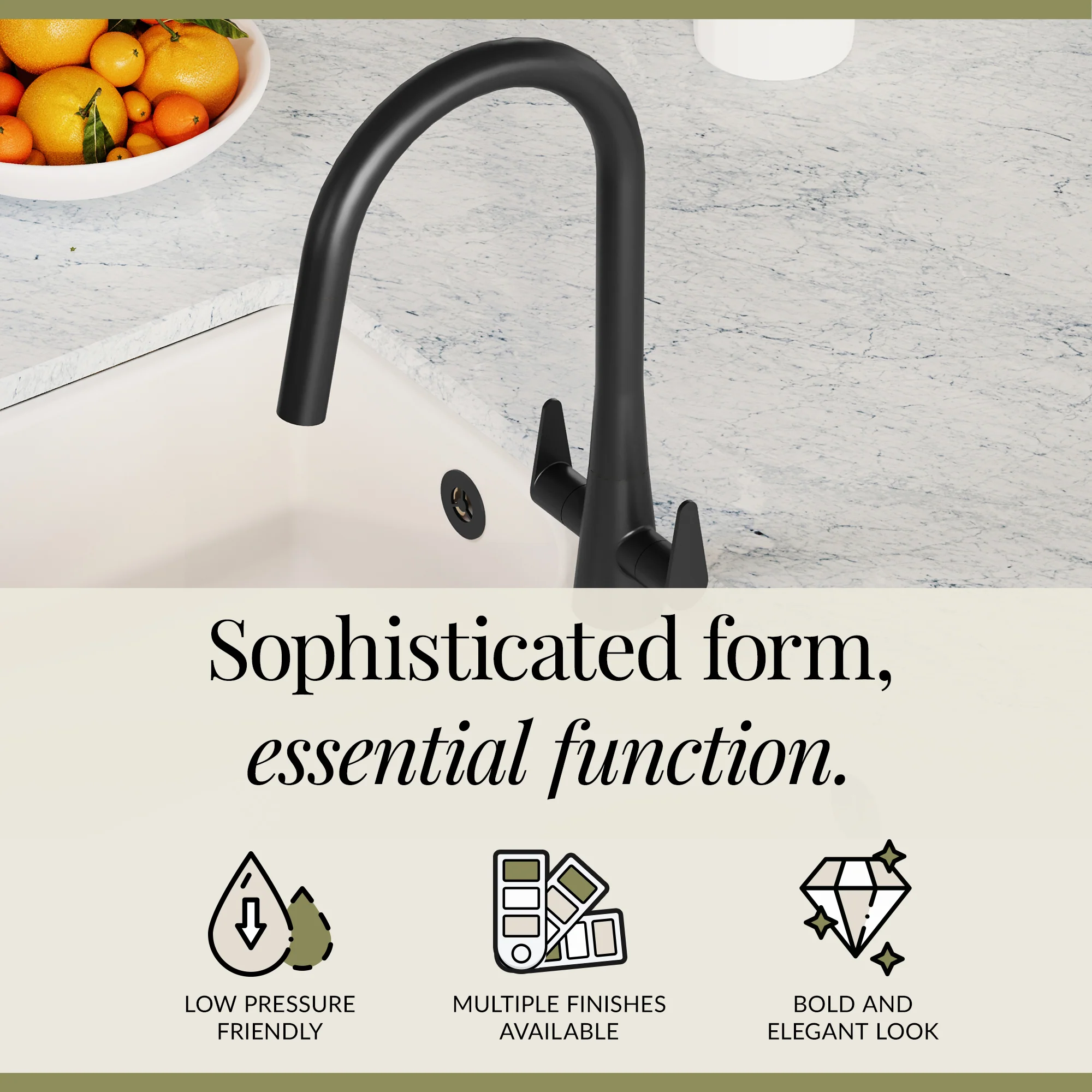 Contemporary Kitchen Mono Sink Mixer Tap – Choice of Finishes & Handle Styles - Image 51