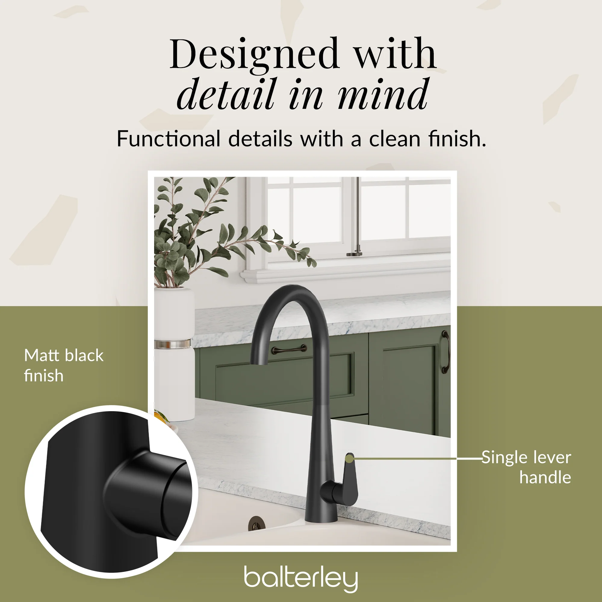 Contemporary Kitchen Mono Sink Mixer Tap – Choice of Finishes & Handle Styles - Image 52