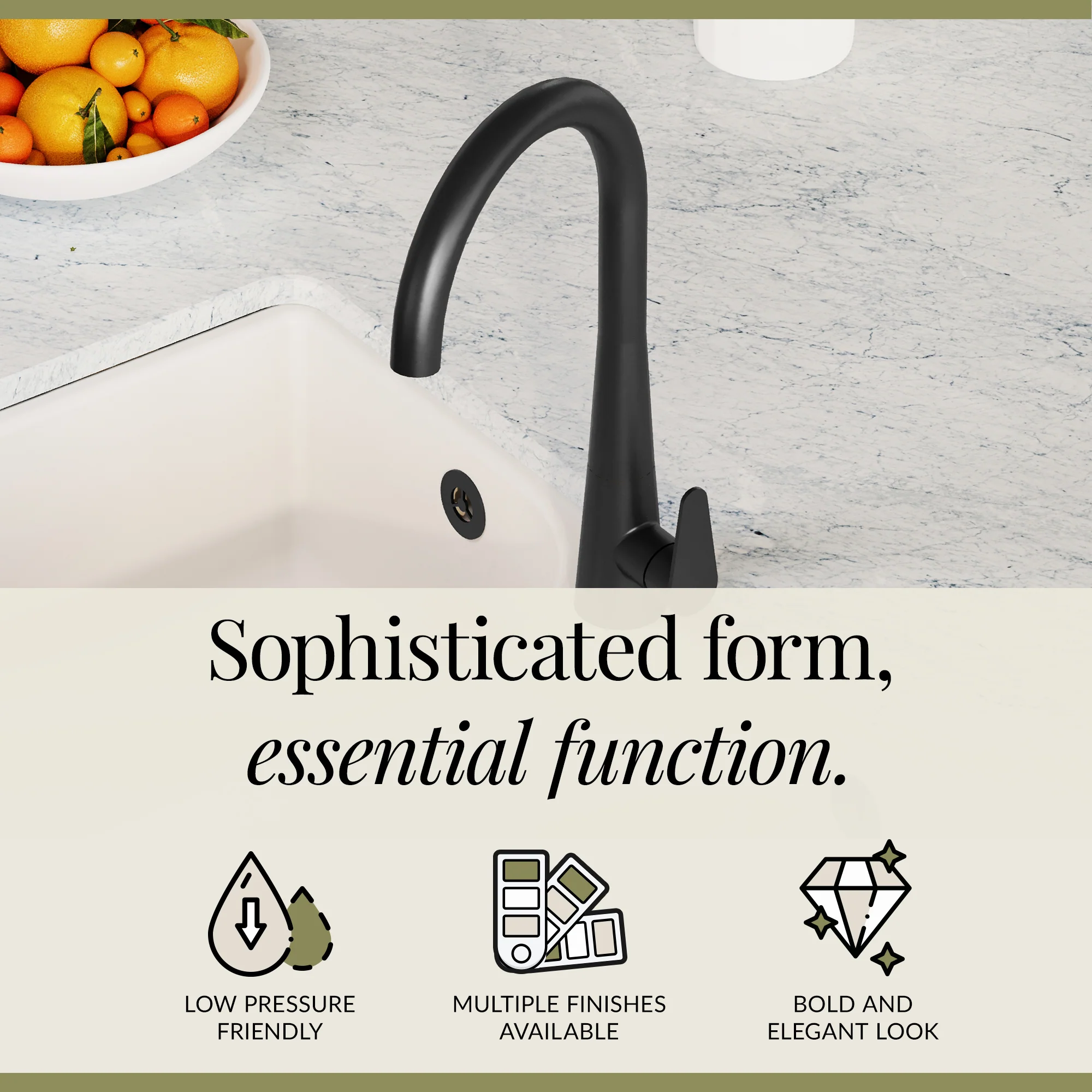 Contemporary Kitchen Mono Sink Mixer Tap – Choice of Finishes & Handle Styles - Image 55