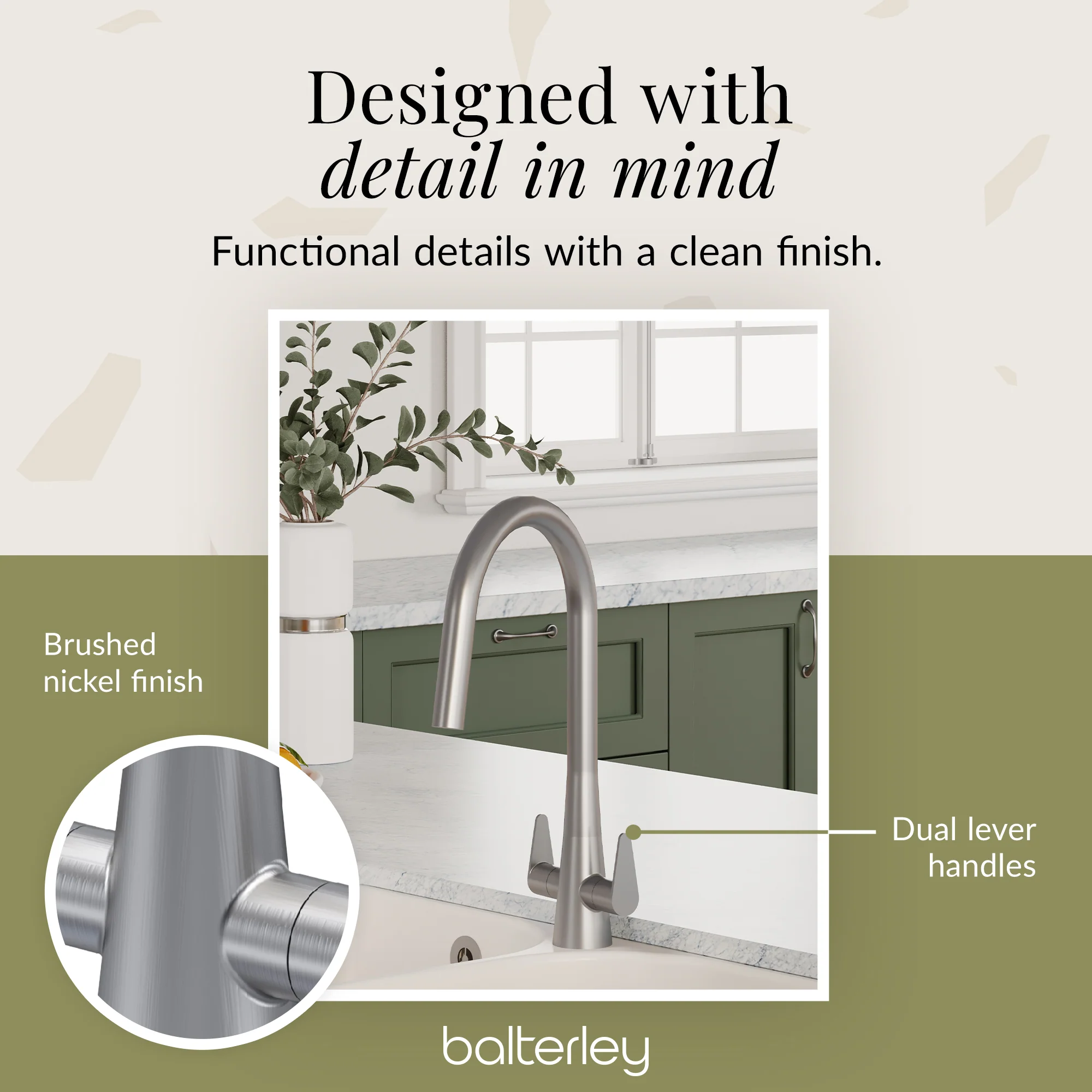 Contemporary Kitchen Mono Sink Mixer Tap – Choice of Finishes & Handle Styles - Image 61