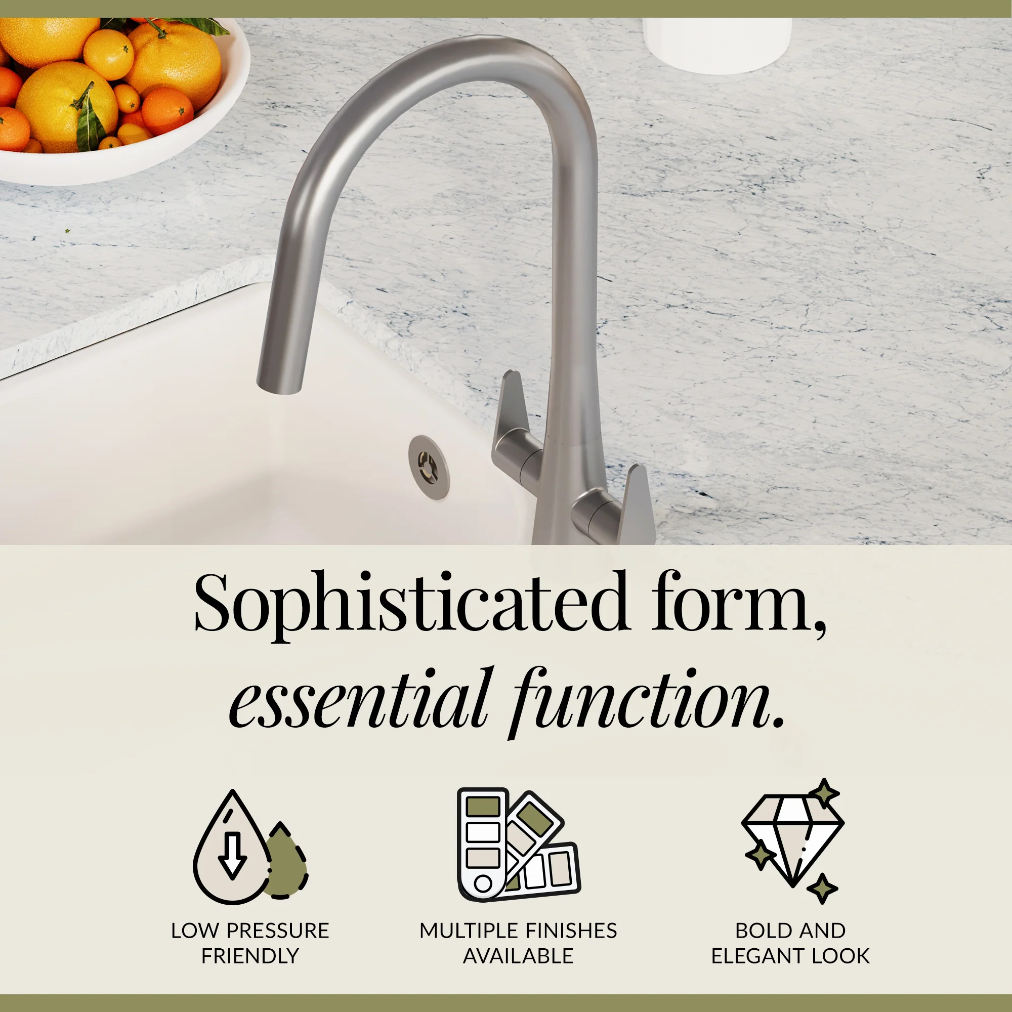 Contemporary Kitchen Mono Sink Mixer Tap – Choice of Finishes & Handle Styles - Image 62
