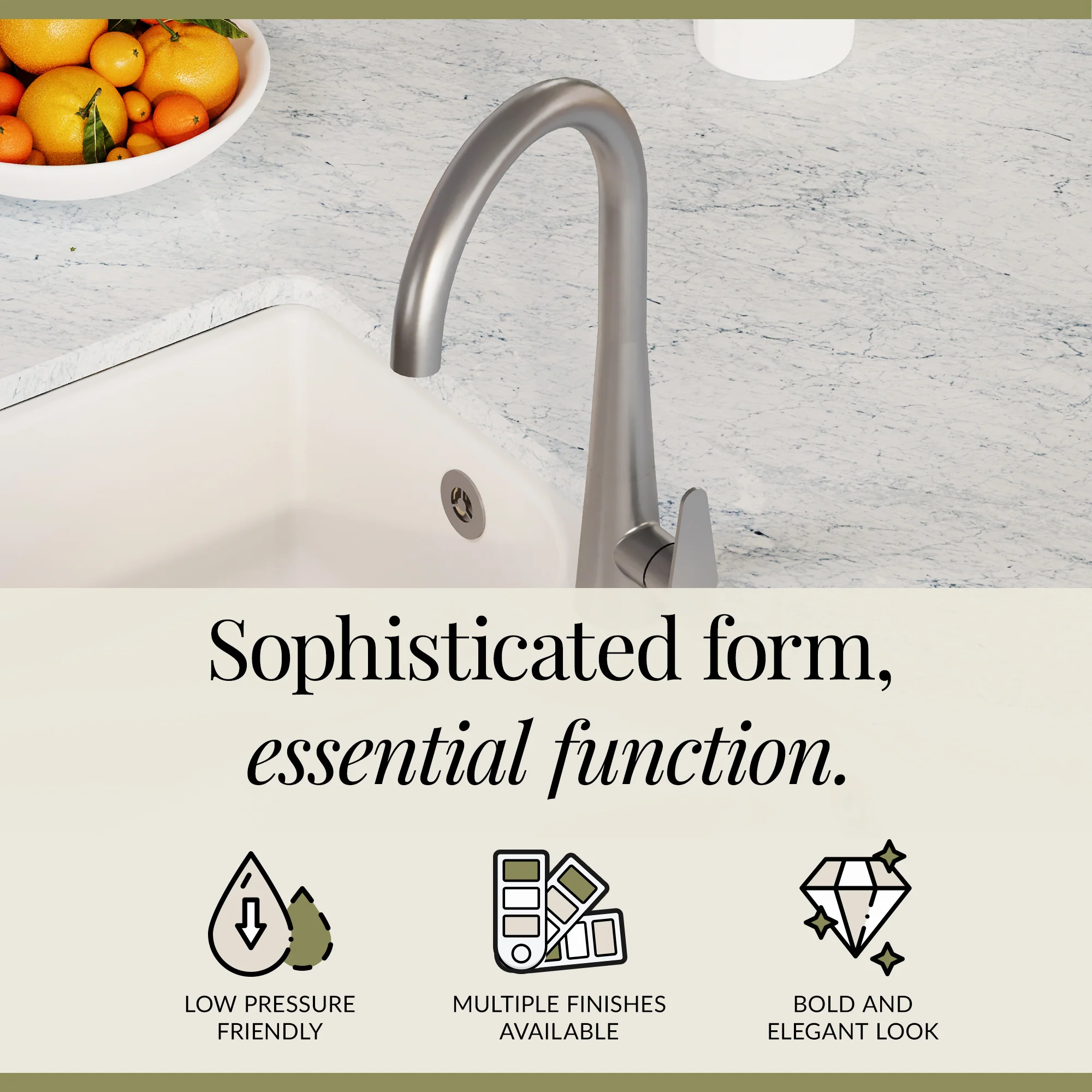 Contemporary Kitchen Mono Sink Mixer Tap – Choice of Finishes & Handle Styles - Image 67