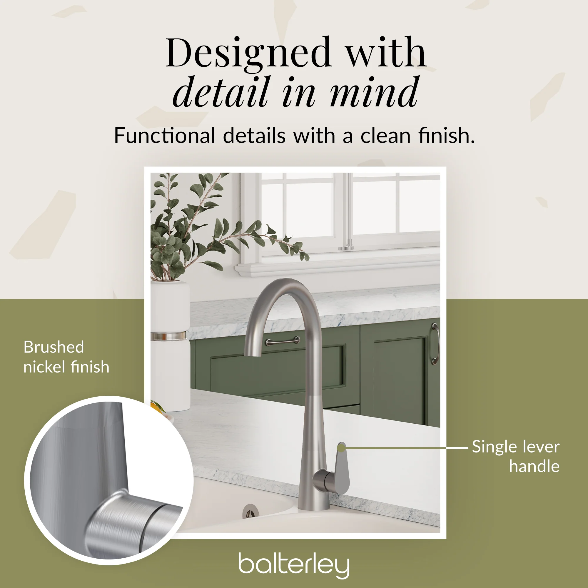 Contemporary Kitchen Mono Sink Mixer Tap – Choice of Finishes & Handle Styles - Image 68