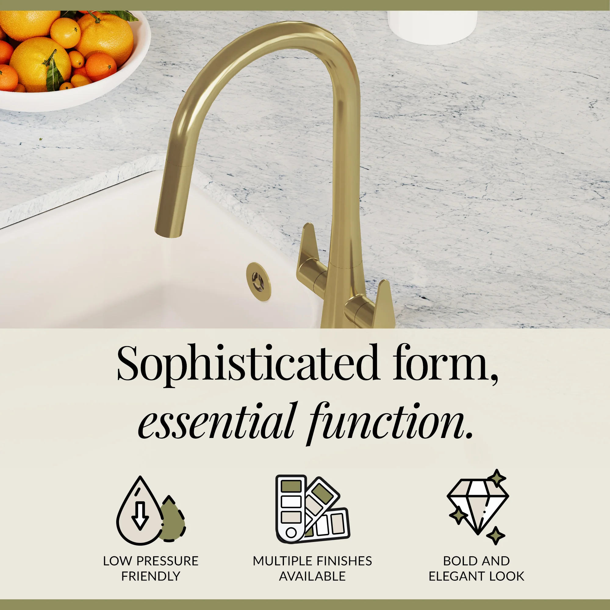 Contemporary Kitchen Mono Sink Mixer Tap – Choice of Finishes & Handle Styles - Image 73