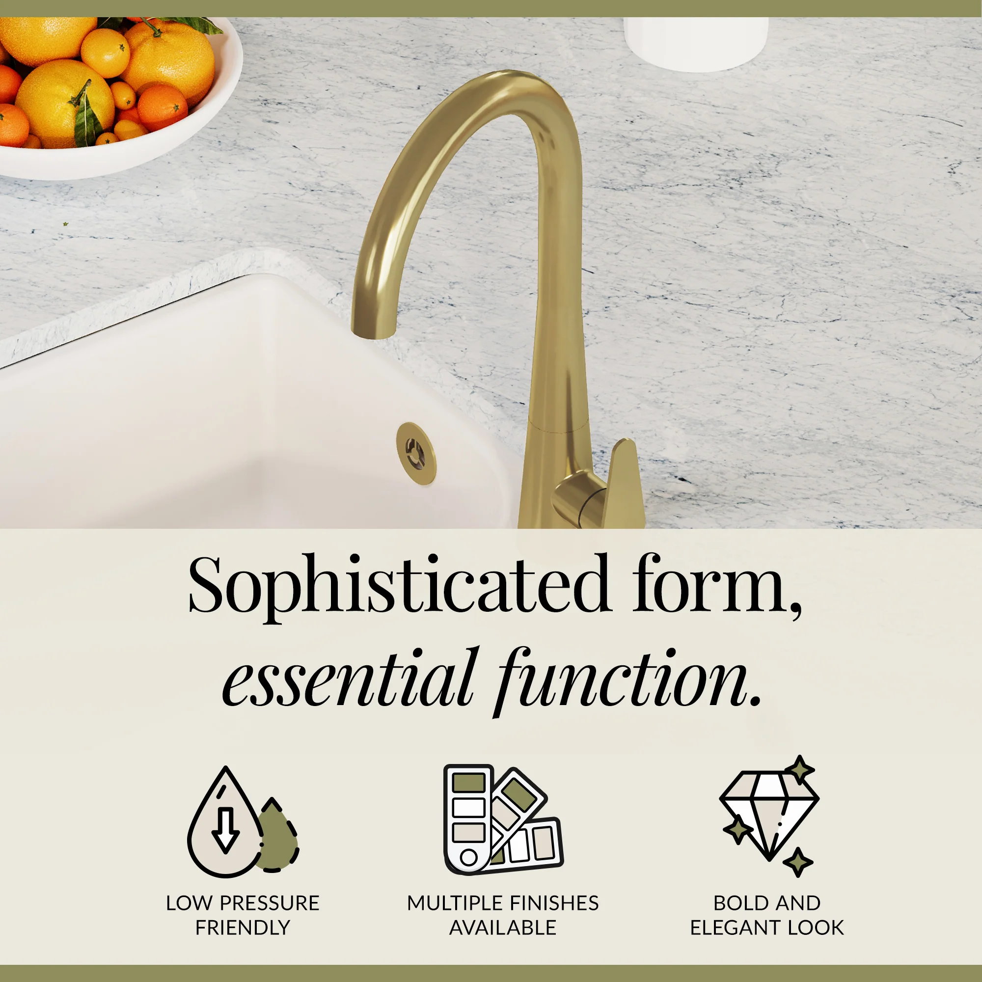 Contemporary Kitchen Mono Sink Mixer Tap – Choice of Finishes & Handle Styles - Image 79