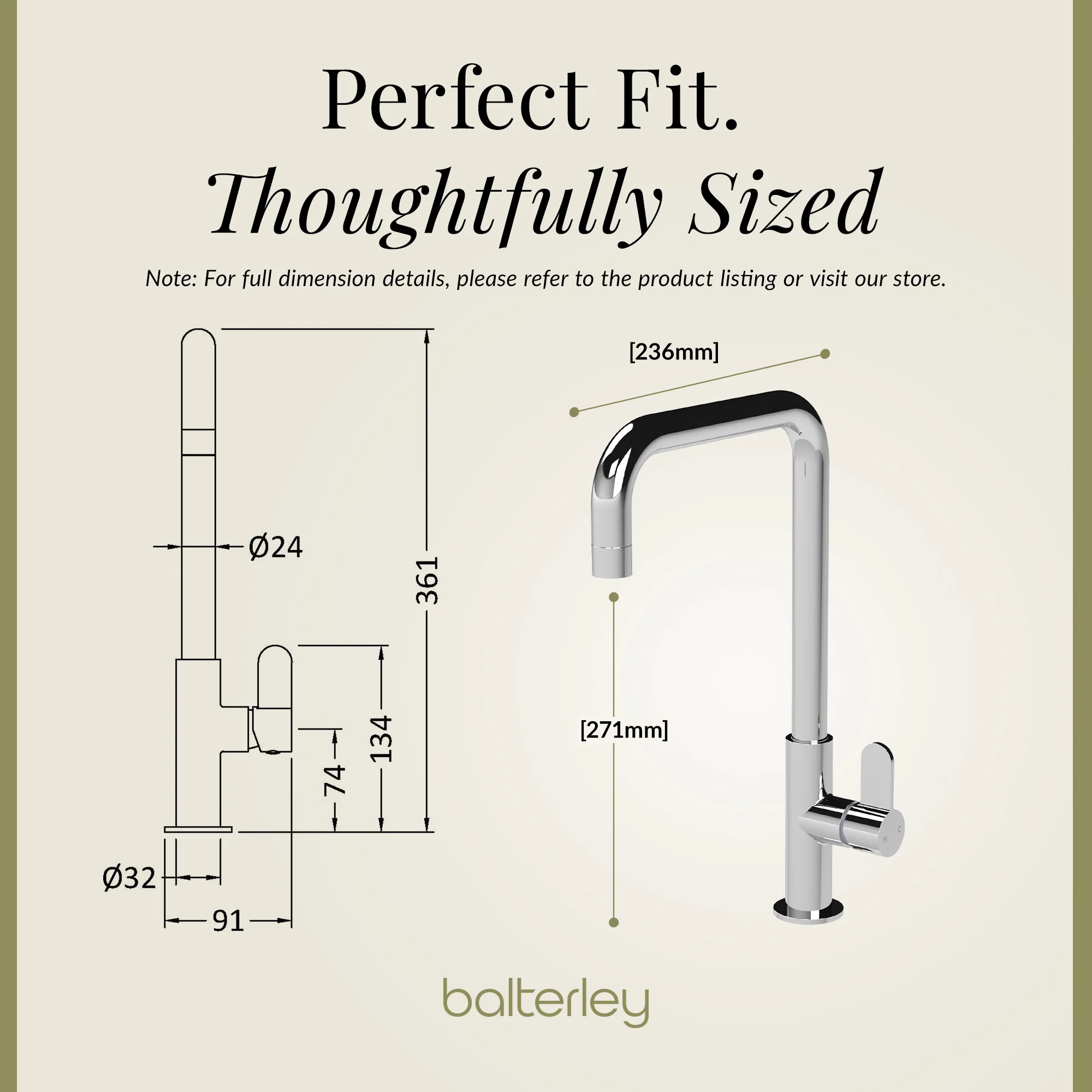 Kuma Kitchen Mono Mixer Tap - Multiple Handles and Finishes Available - Image 39