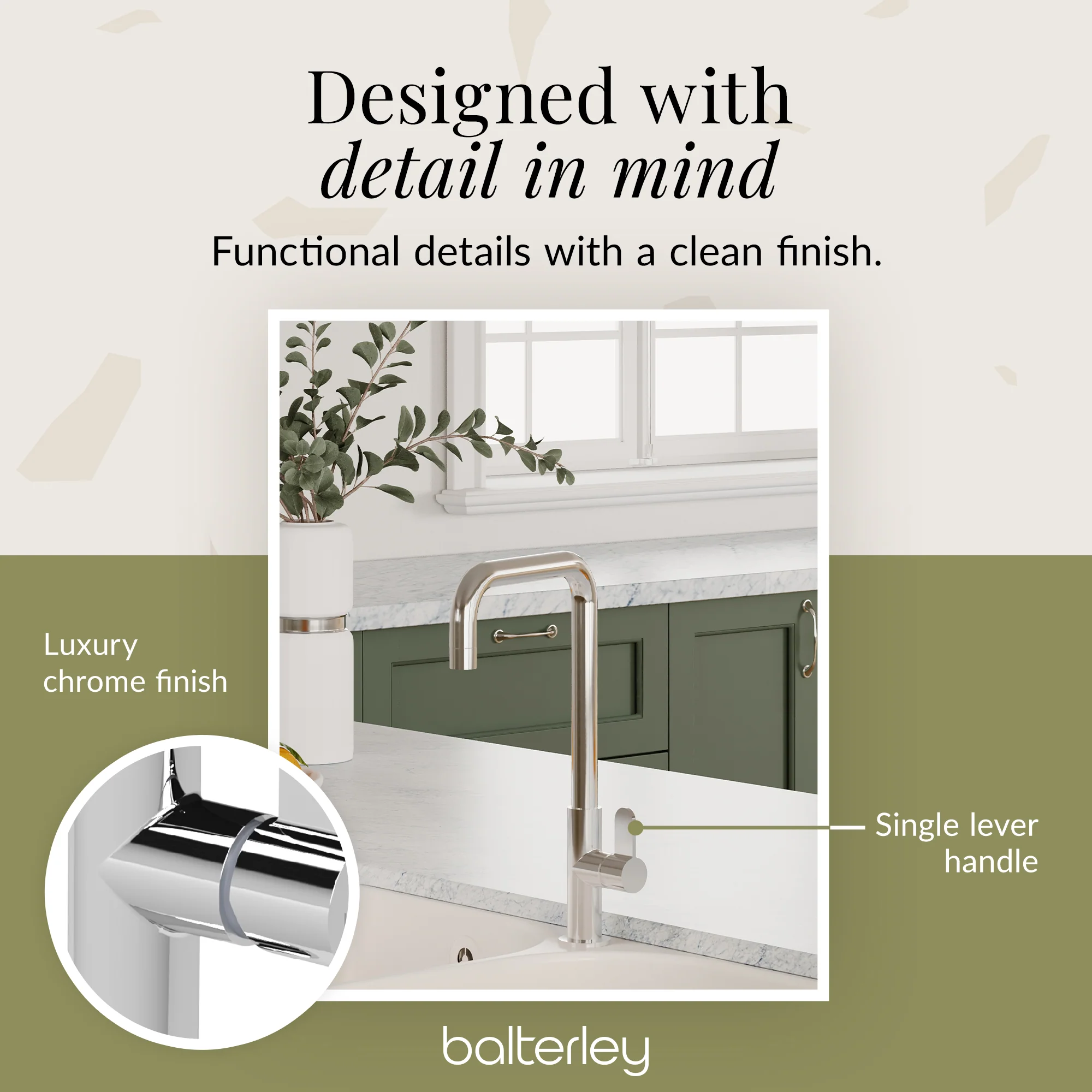 Kuma Kitchen Mono Mixer Tap - Multiple Handles and Finishes Available - Image 41