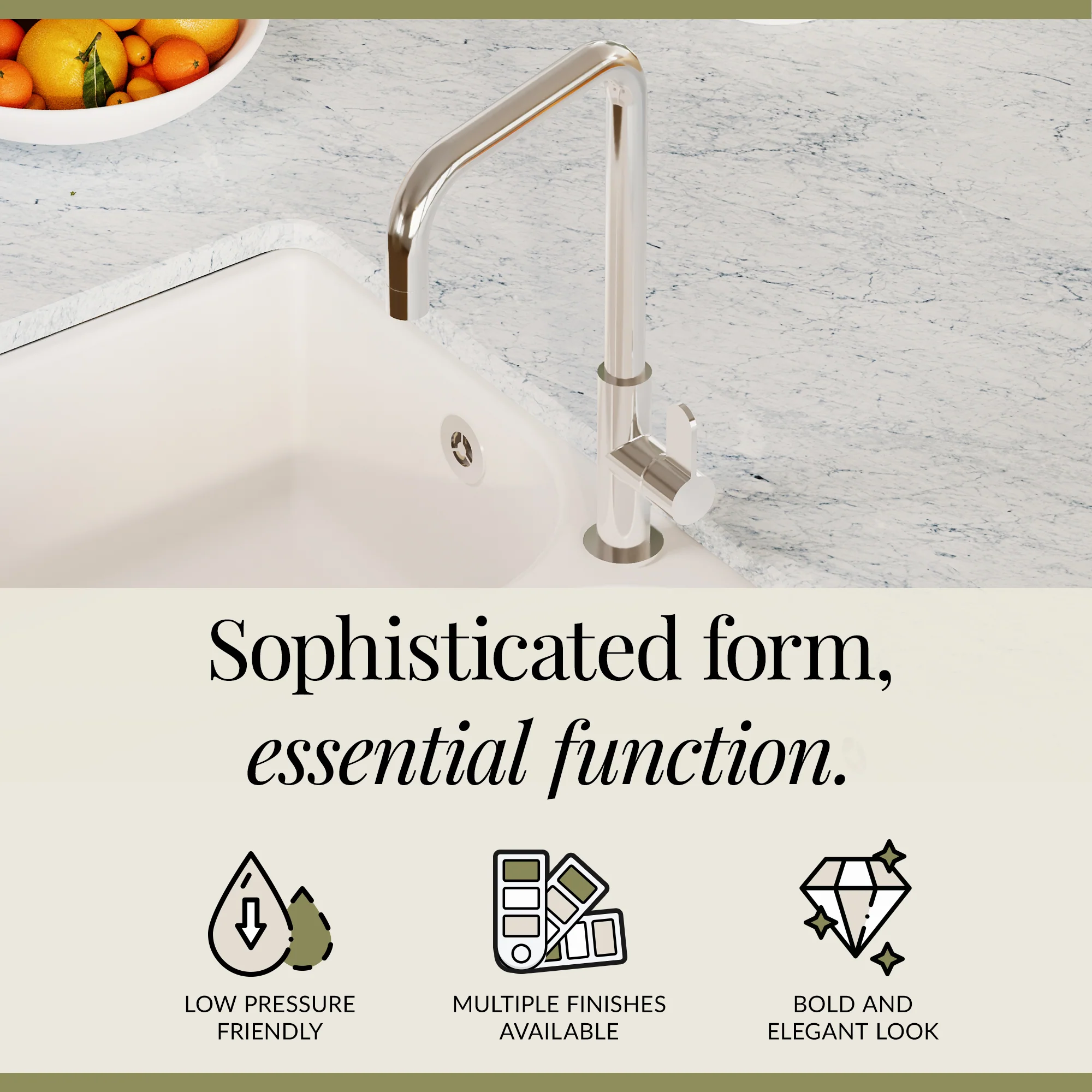 Kuma Kitchen Mono Mixer Tap - Multiple Handles and Finishes Available - Image 44