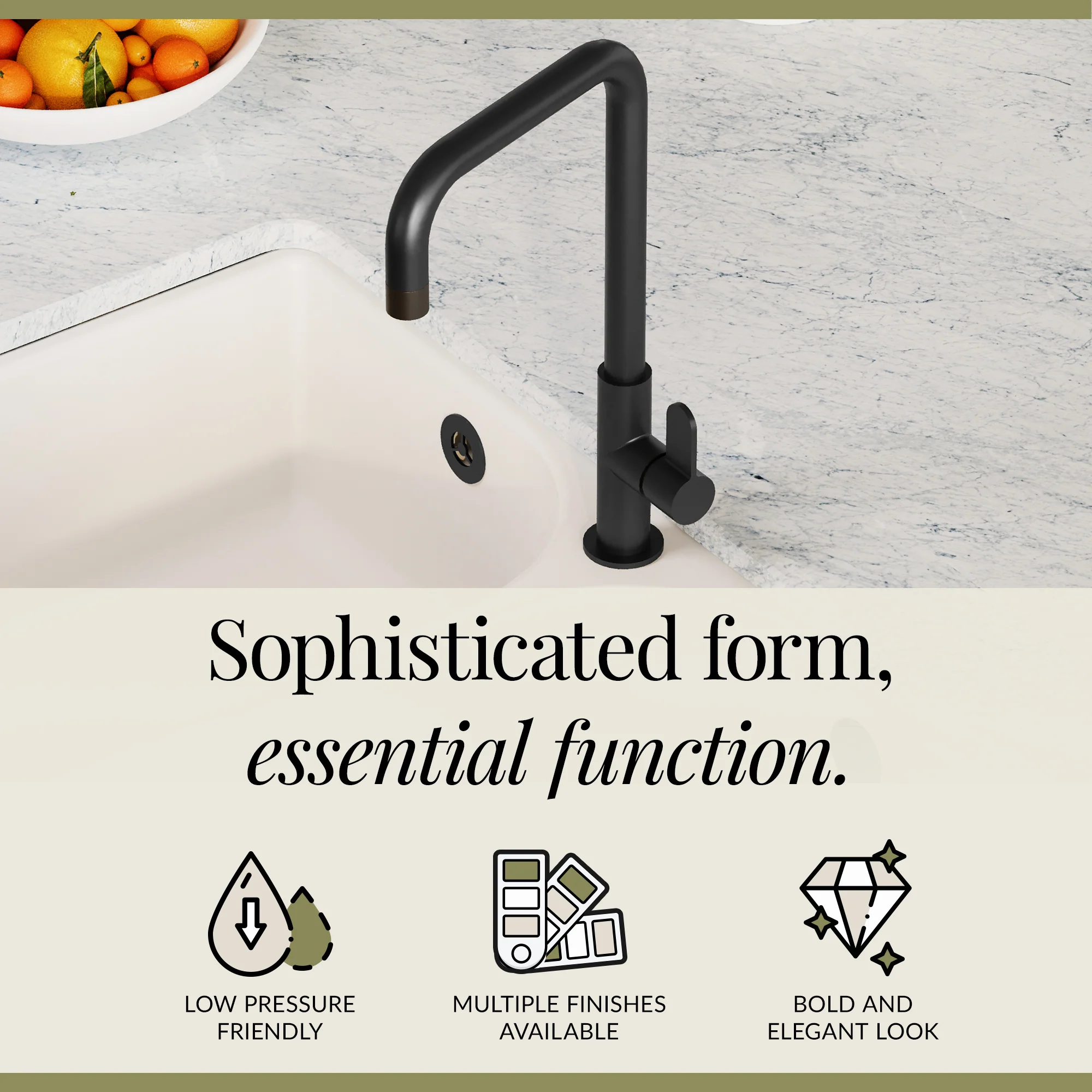 Kuma Kitchen Mono Mixer Tap - Multiple Handles and Finishes Available - Image 45