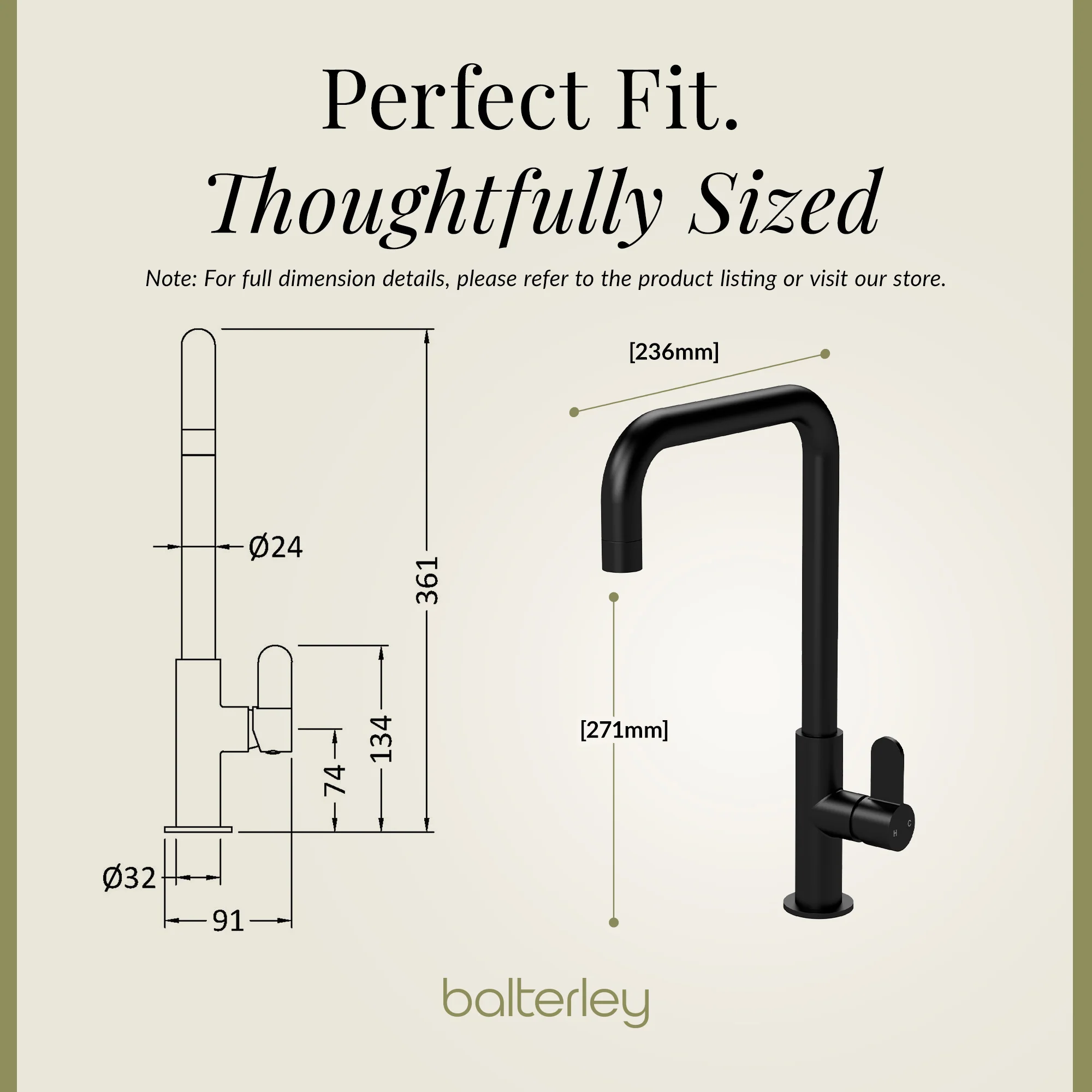 Kuma Kitchen Mono Mixer Tap - Multiple Handles and Finishes Available - Image 46