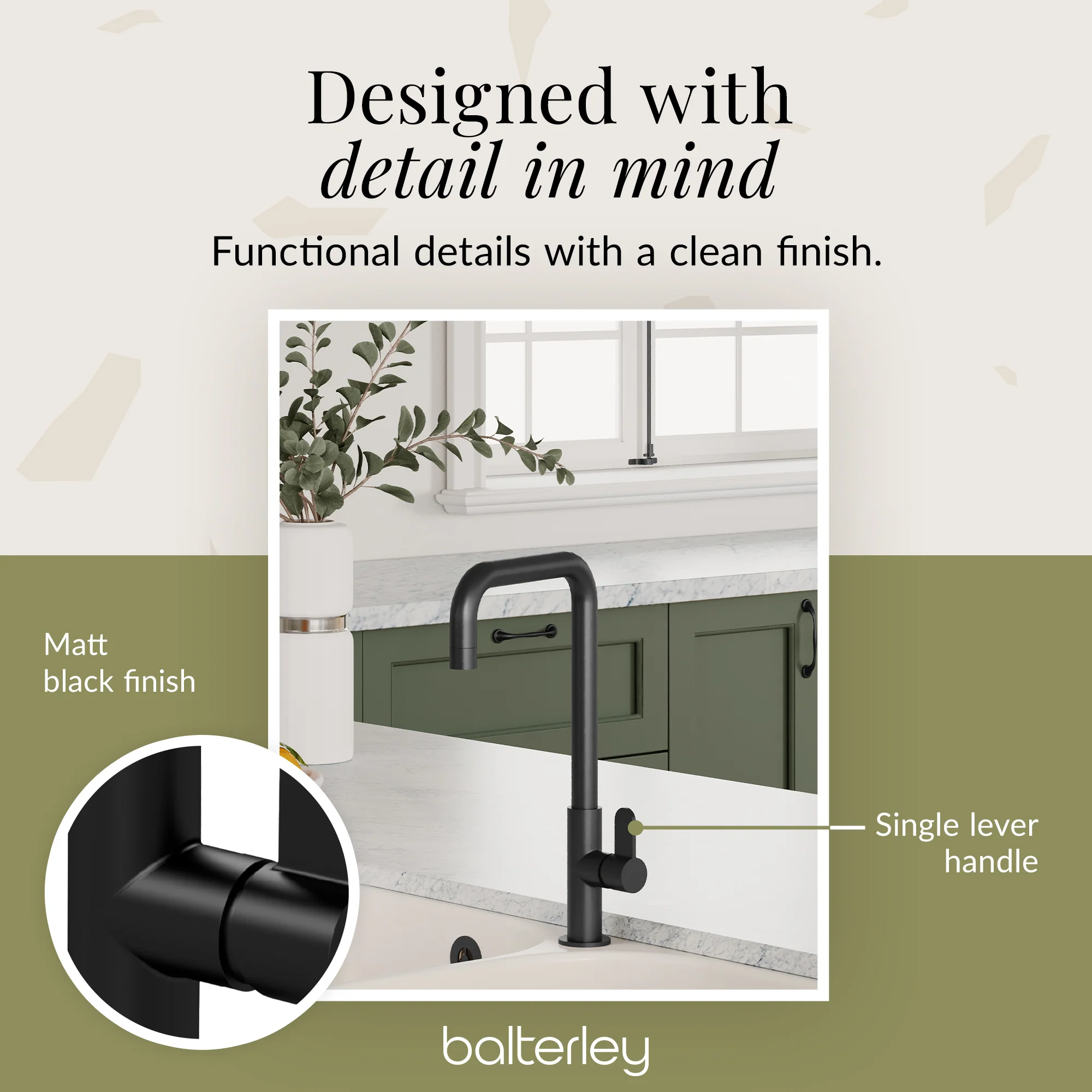 Kuma Kitchen Mono Mixer Tap - Multiple Handles and Finishes Available - Image 49