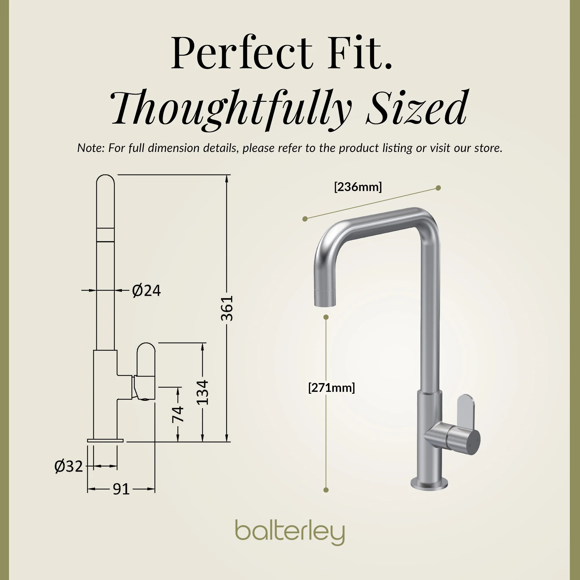 Kuma Kitchen Mono Mixer Tap - Multiple Handles and Finishes Available - Image 51