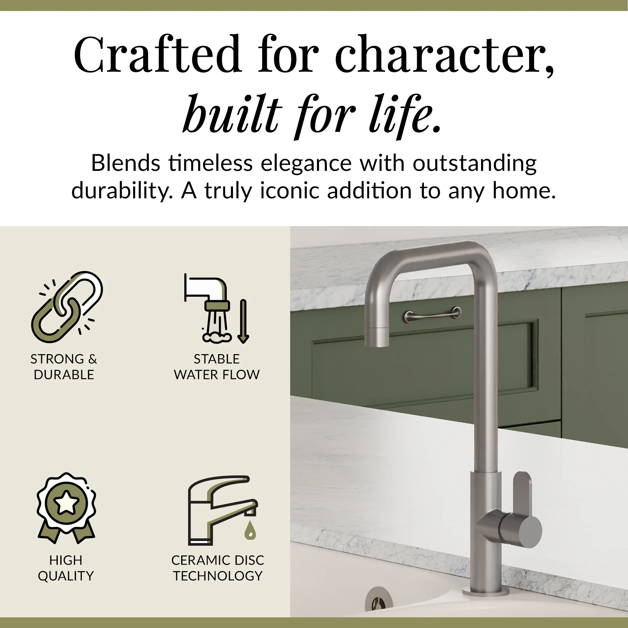 Kuma Kitchen Mono Mixer Tap - Multiple Handles and Finishes Available - Image 56