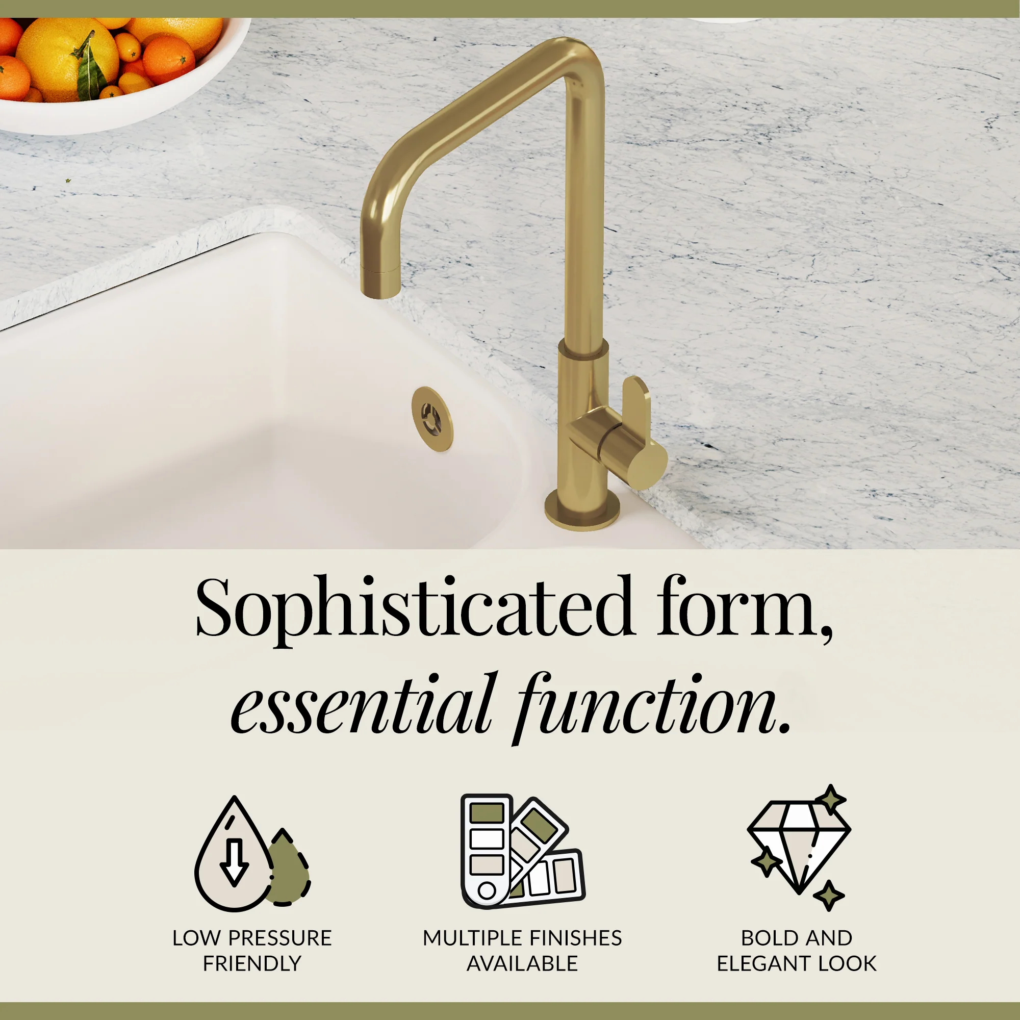 Kuma Kitchen Mono Mixer Tap - Multiple Handles and Finishes Available - Image 58