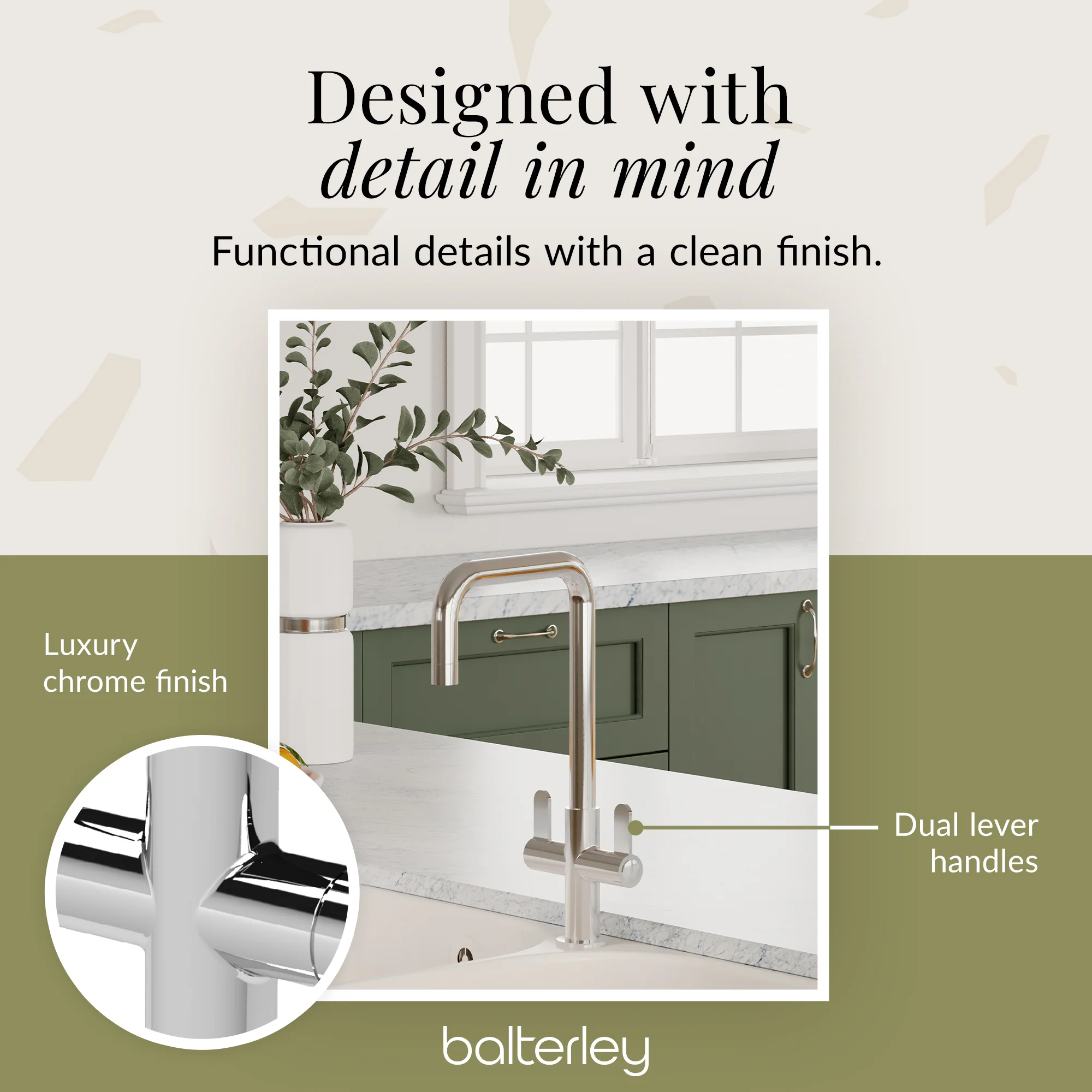 Kuma Kitchen Mono Mixer Tap - Multiple Handles and Finishes Available - Image 65