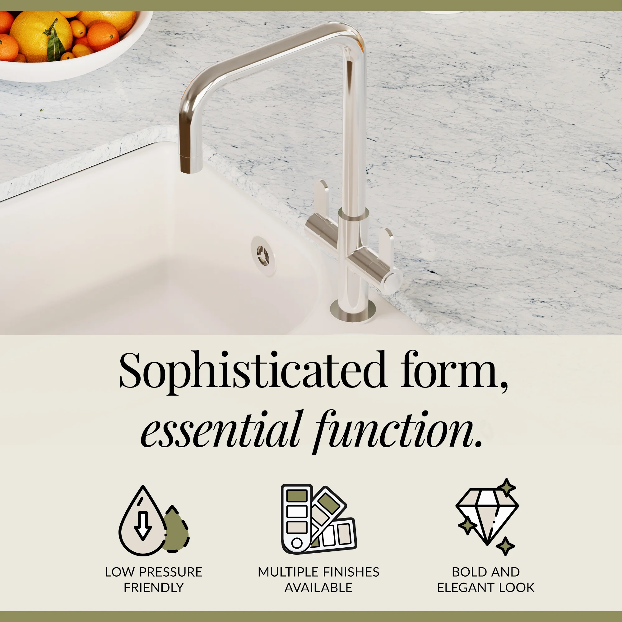 Kuma Kitchen Mono Mixer Tap - Multiple Handles and Finishes Available - Image 67