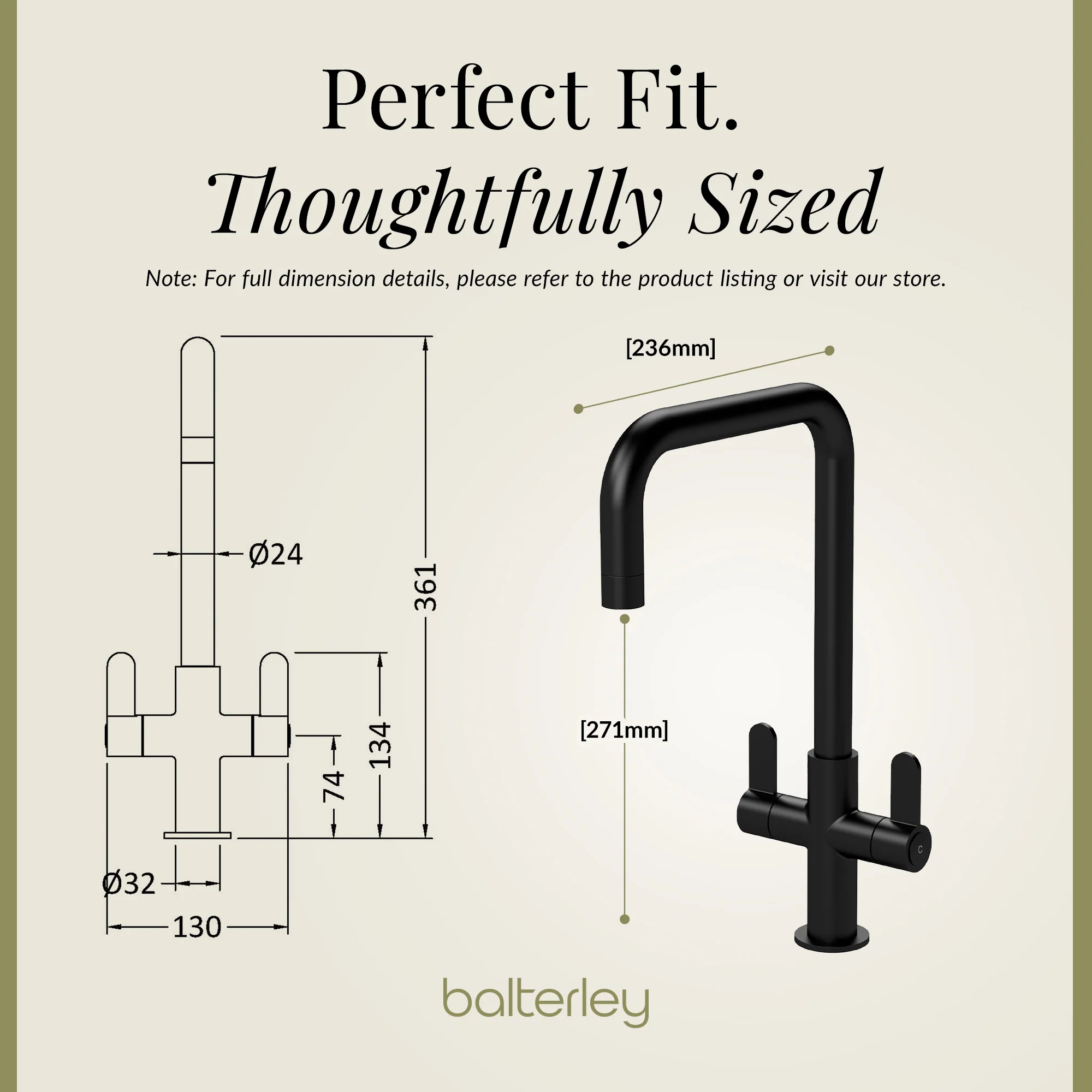 Kuma Kitchen Mono Mixer Tap - Multiple Handles and Finishes Available - Image 69