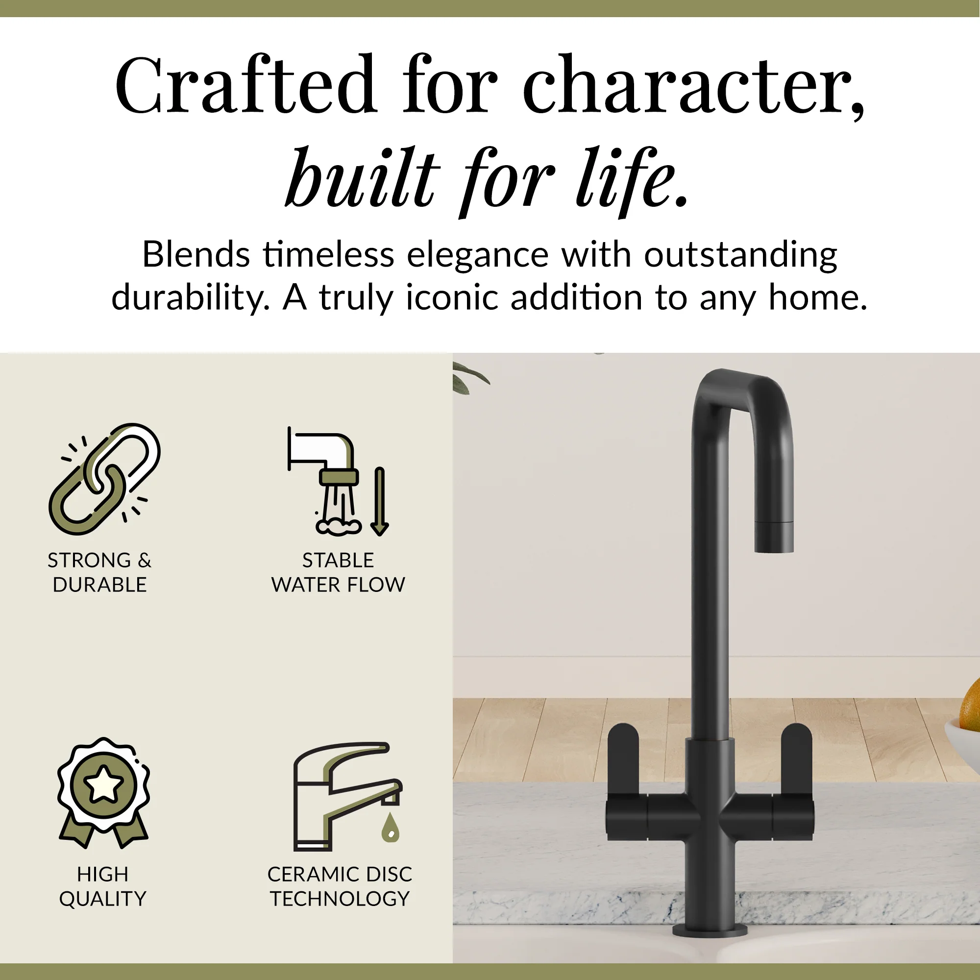 Kuma Kitchen Mono Mixer Tap - Multiple Handles and Finishes Available - Image 72
