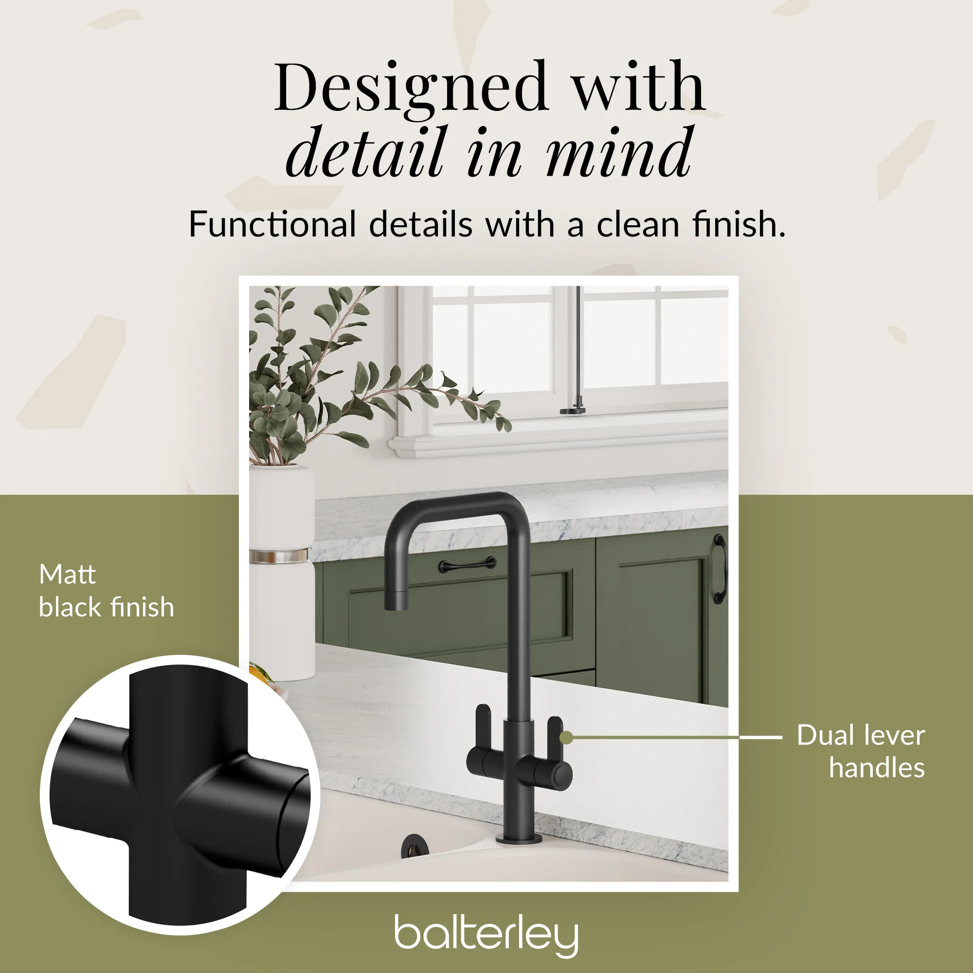 Kuma Kitchen Mono Mixer Tap - Multiple Handles and Finishes Available - Image 74