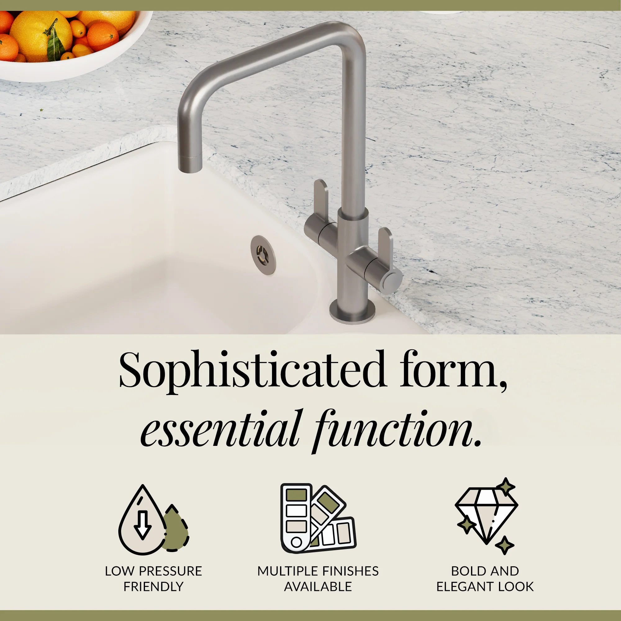 Kuma Kitchen Mono Mixer Tap - Multiple Handles and Finishes Available - Image 77