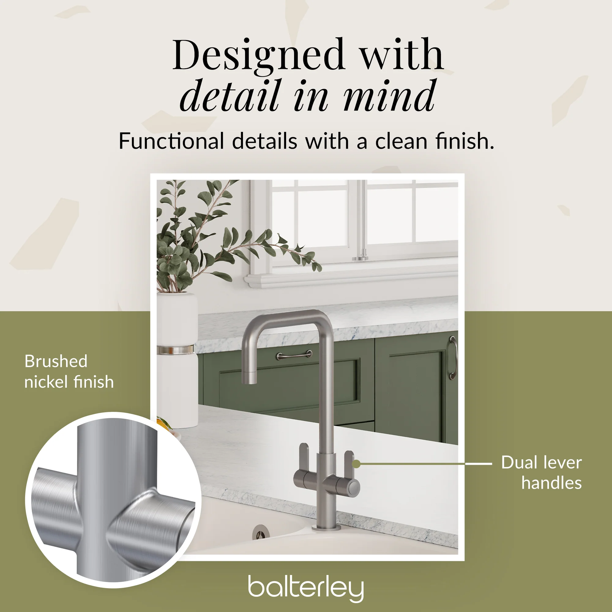 Kuma Kitchen Mono Mixer Tap - Multiple Handles and Finishes Available - Image 78