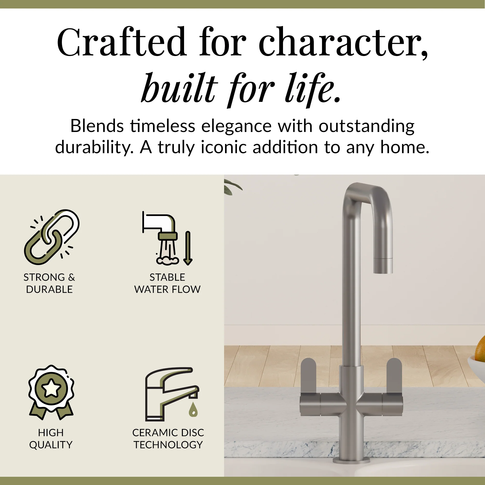 Kuma Kitchen Mono Mixer Tap - Multiple Handles and Finishes Available - Image 79