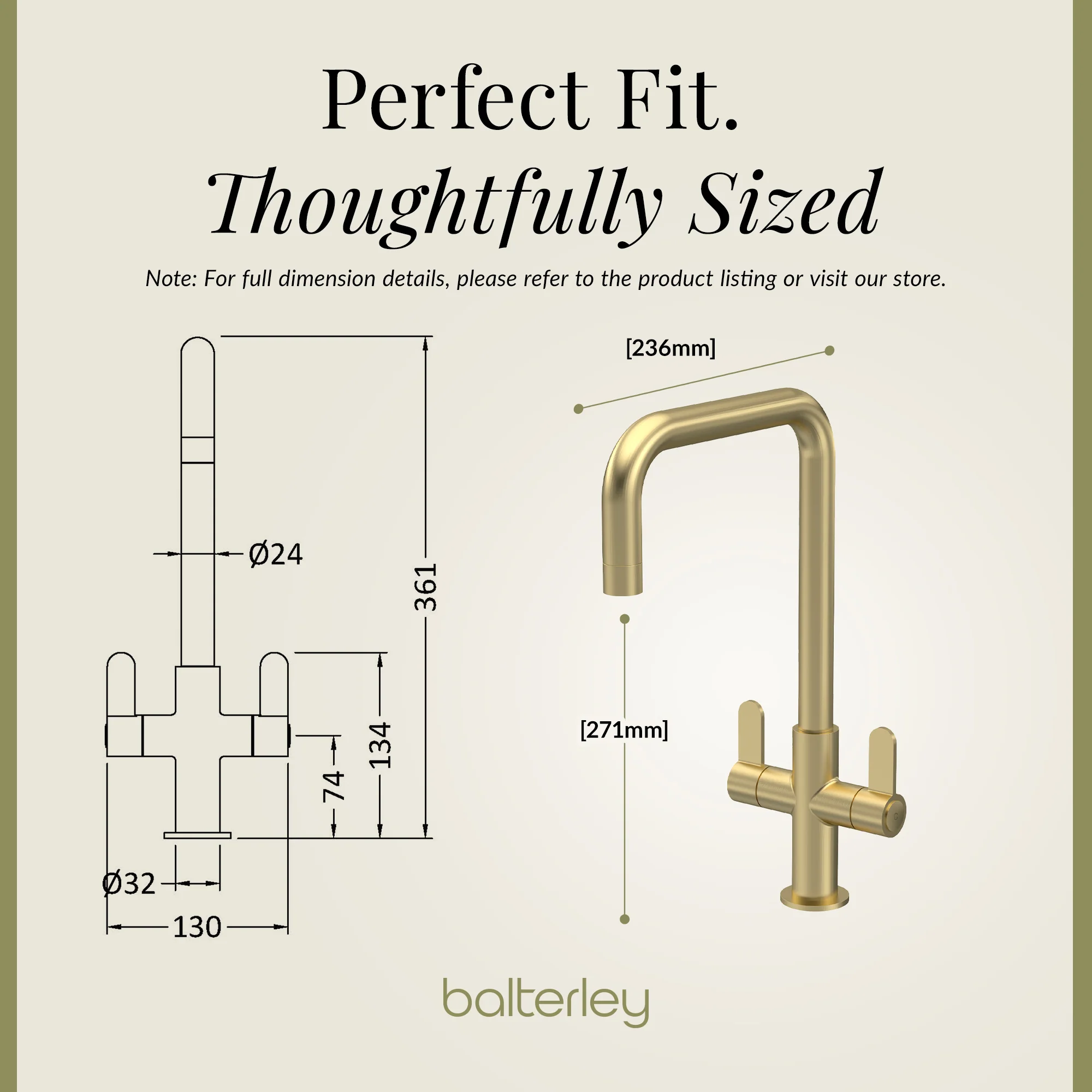 Kuma Kitchen Mono Mixer Tap - Multiple Handles and Finishes Available - Image 83