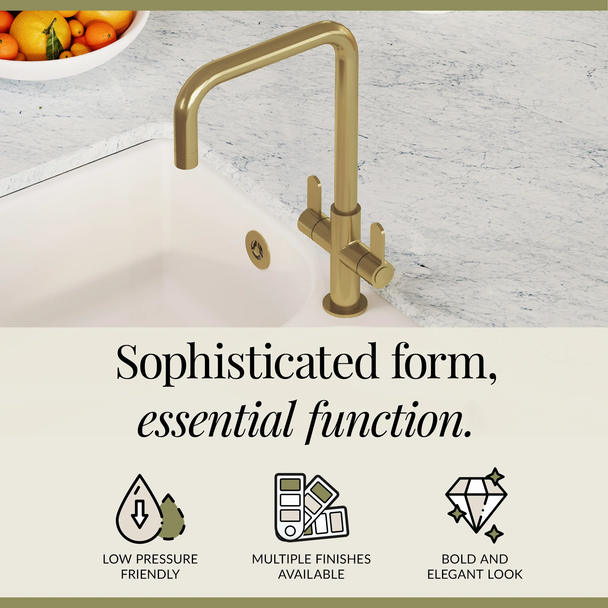 Kuma Kitchen Mono Mixer Tap - Multiple Handles and Finishes Available - Image 84