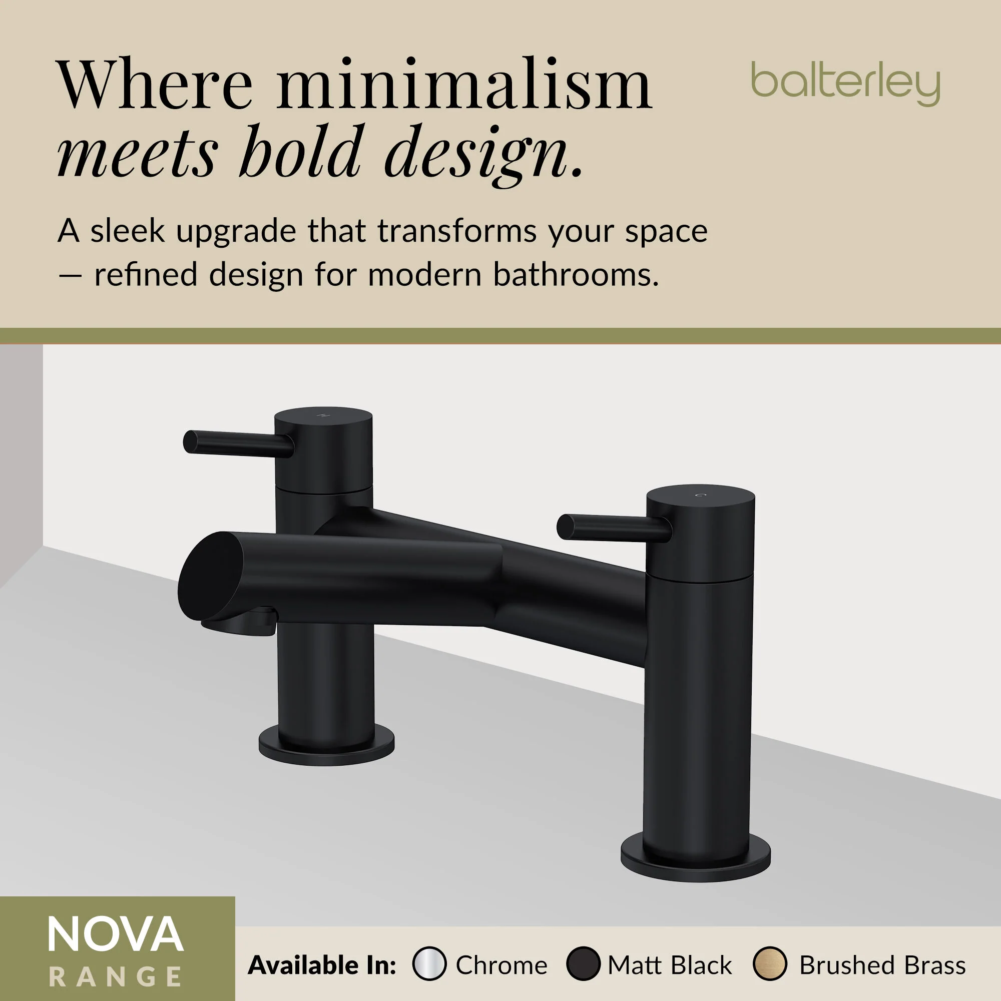 Wetley Minimalist Round Deck Mounted Bath Filler Tap - Choice of Finish - Image 13