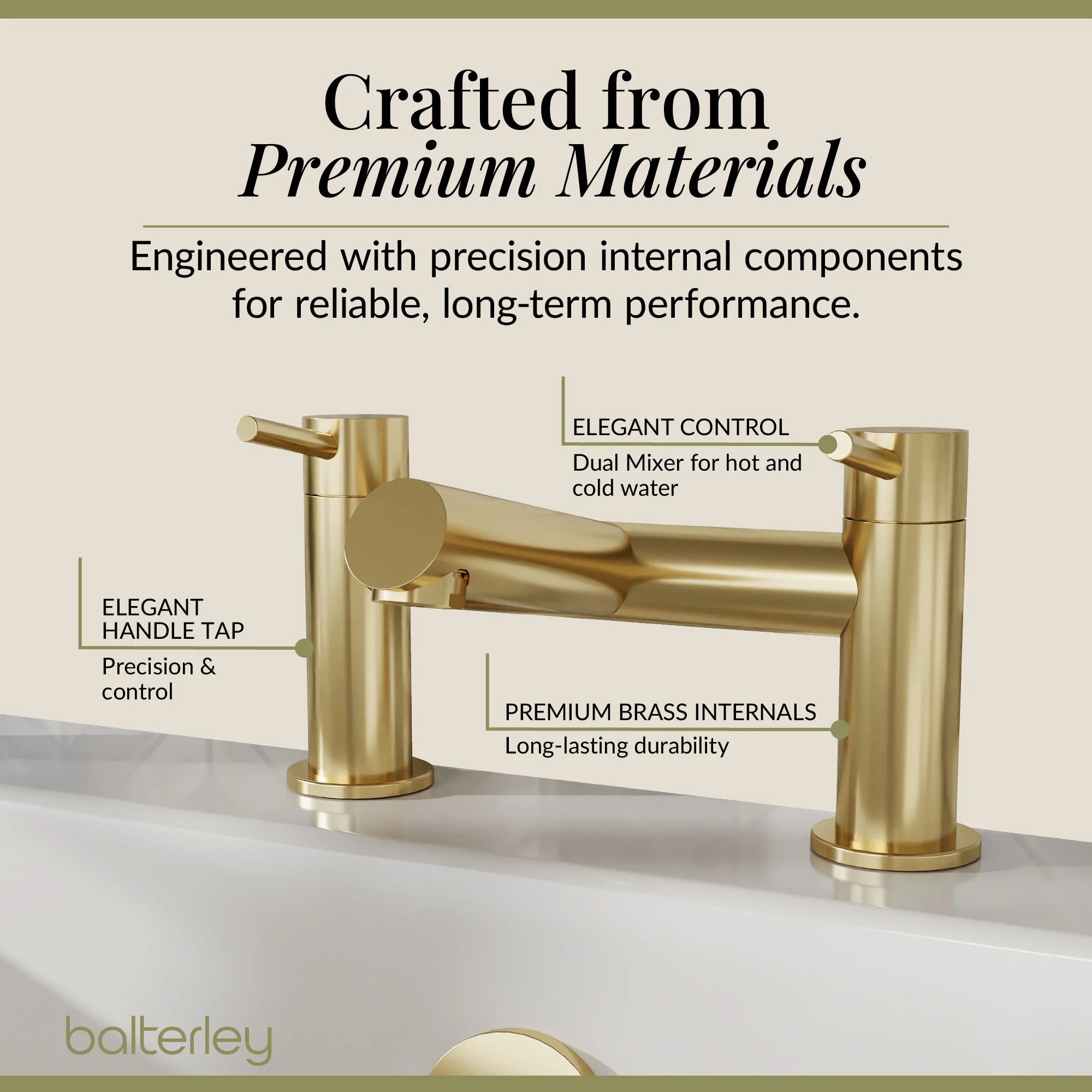 Wetley Minimalist Round Deck Mounted Bath Filler Tap - Choice of Finish - Image 24