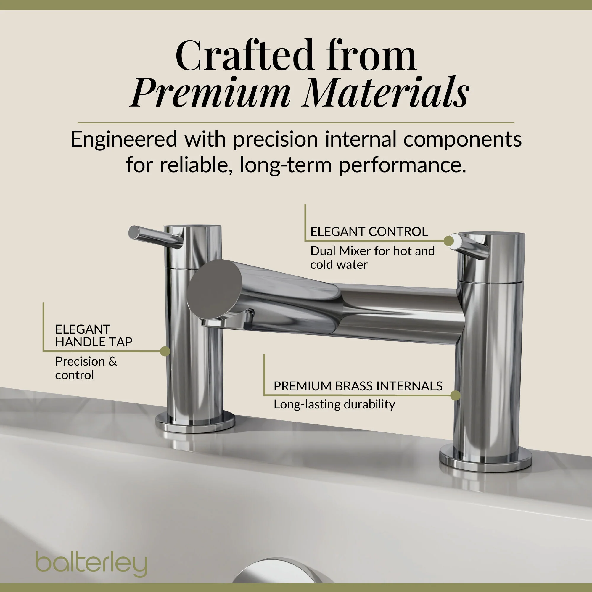 Wetley Minimalist Round Deck Mounted Bath Filler Tap - Choice of Finish - Image 6