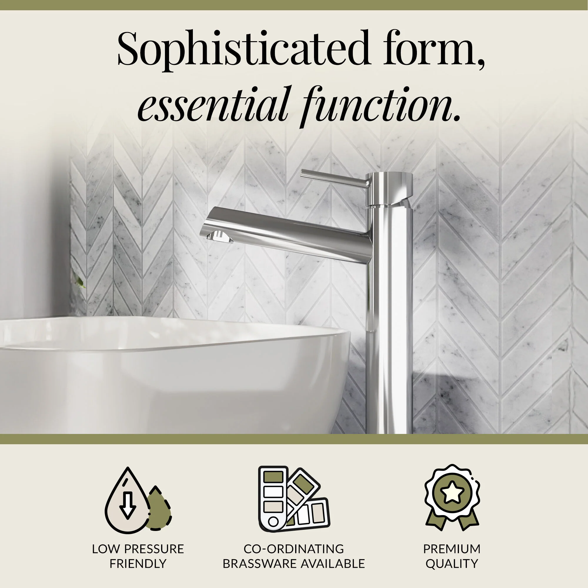 Wetley Minimalist Round Tall Mono Basin Mixer Tap - Choice of Finish - Image 5