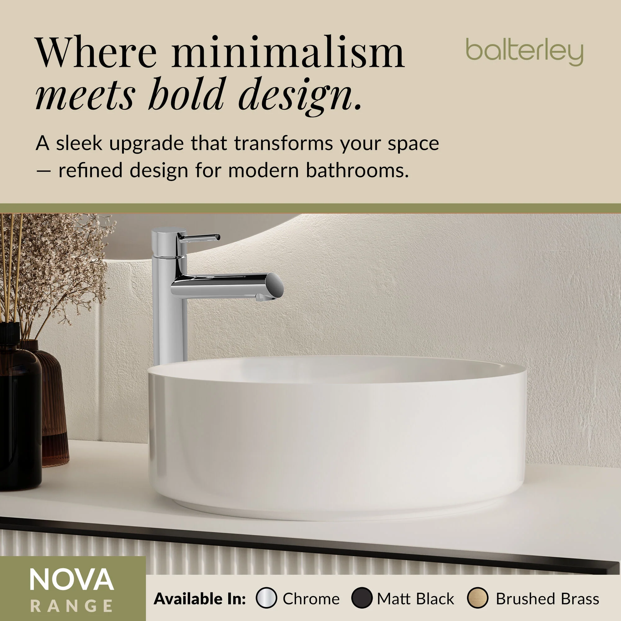 Wetley Minimalist Round Tall Mono Basin Mixer Tap - Choice of Finish - Image 8
