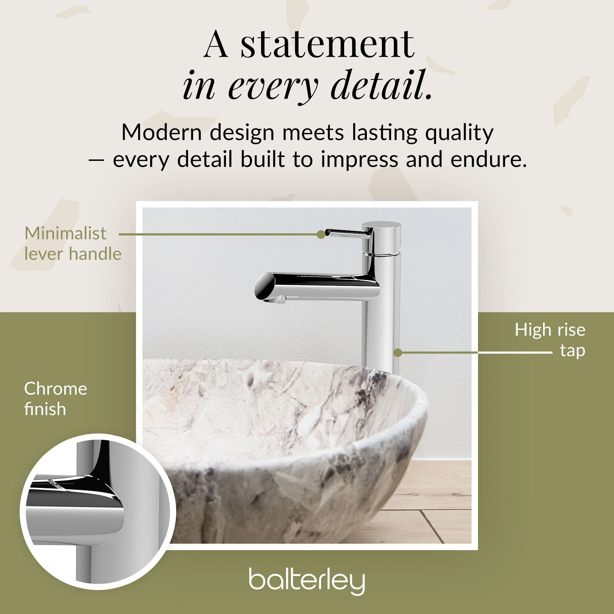 Wetley Minimalist Round Tall Mono Basin Mixer Tap - Choice of Finish - Image 9