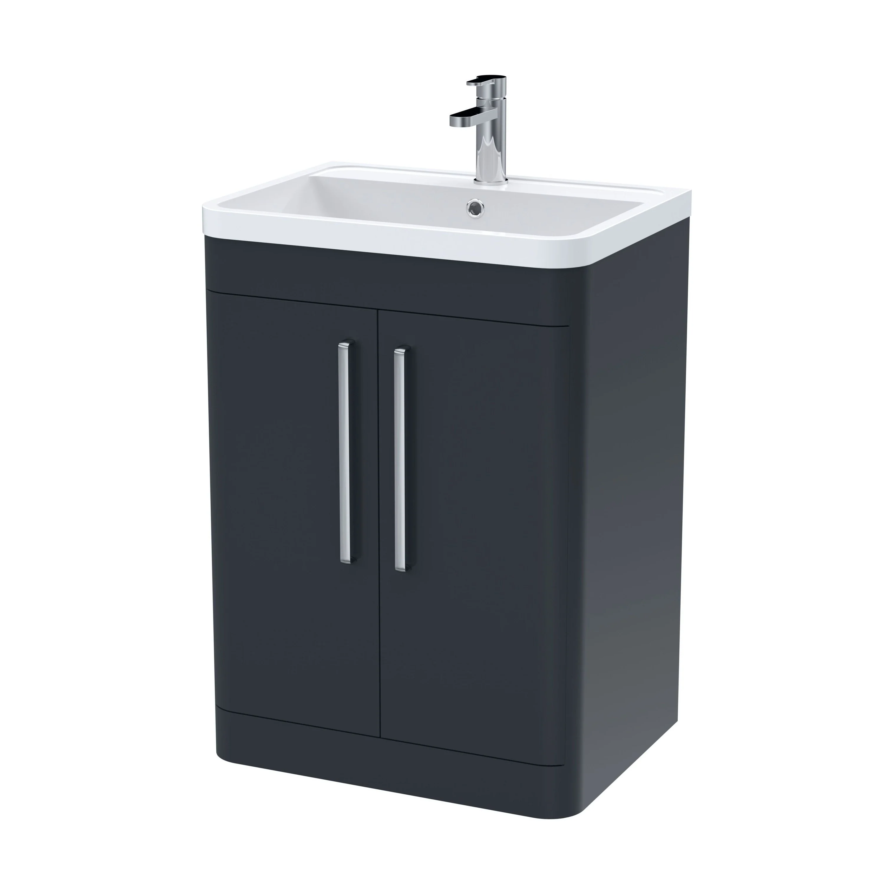 Aldershawe Modern Bathroom Floor Standing 2 Soft Close Door Vanity Basin Unit - Choice of Basin, Colour and Size - Image 16
