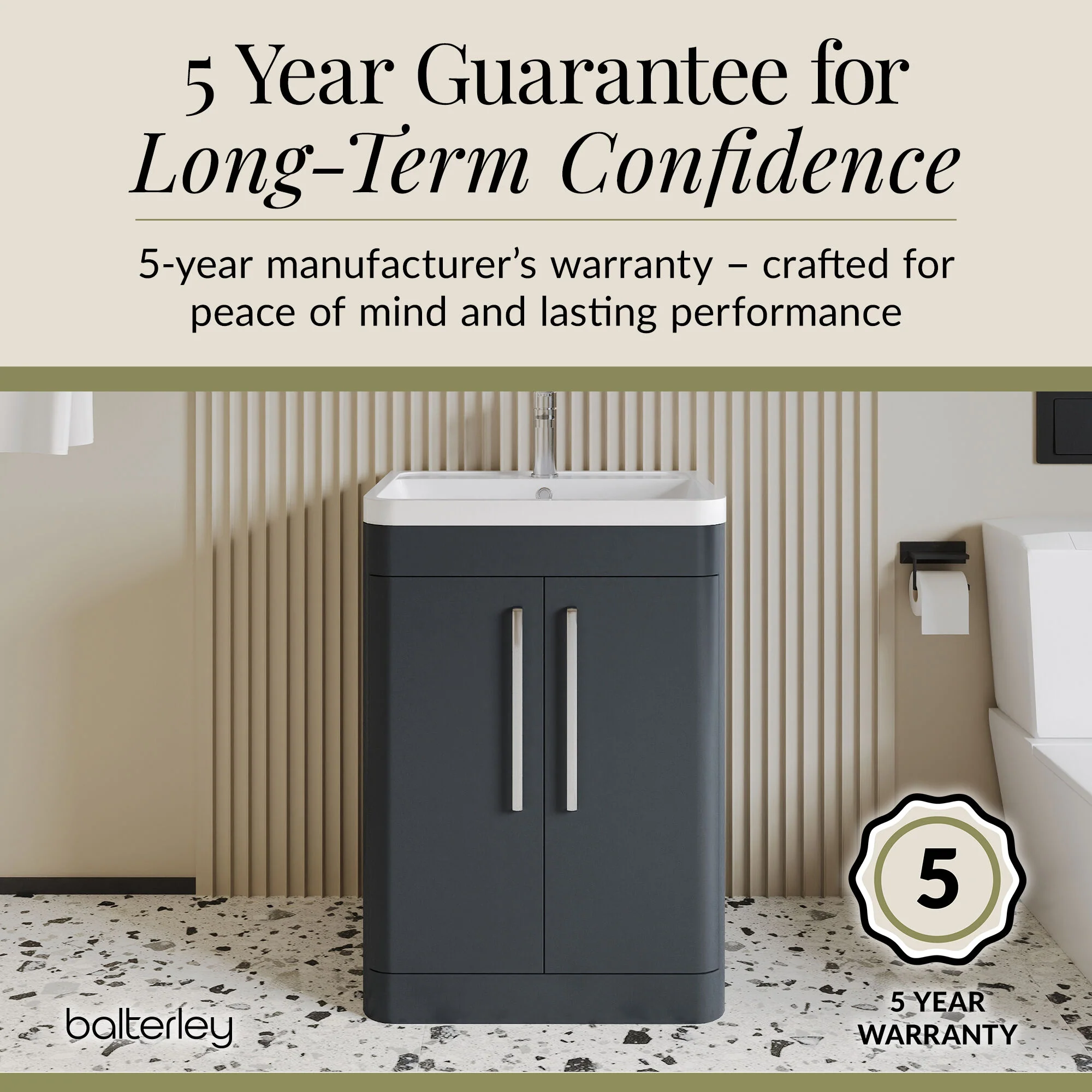 Aldershawe Modern Bathroom Floor Standing 2 Soft Close Door Vanity Basin Unit - Choice of Basin, Colour and Size - Image 21